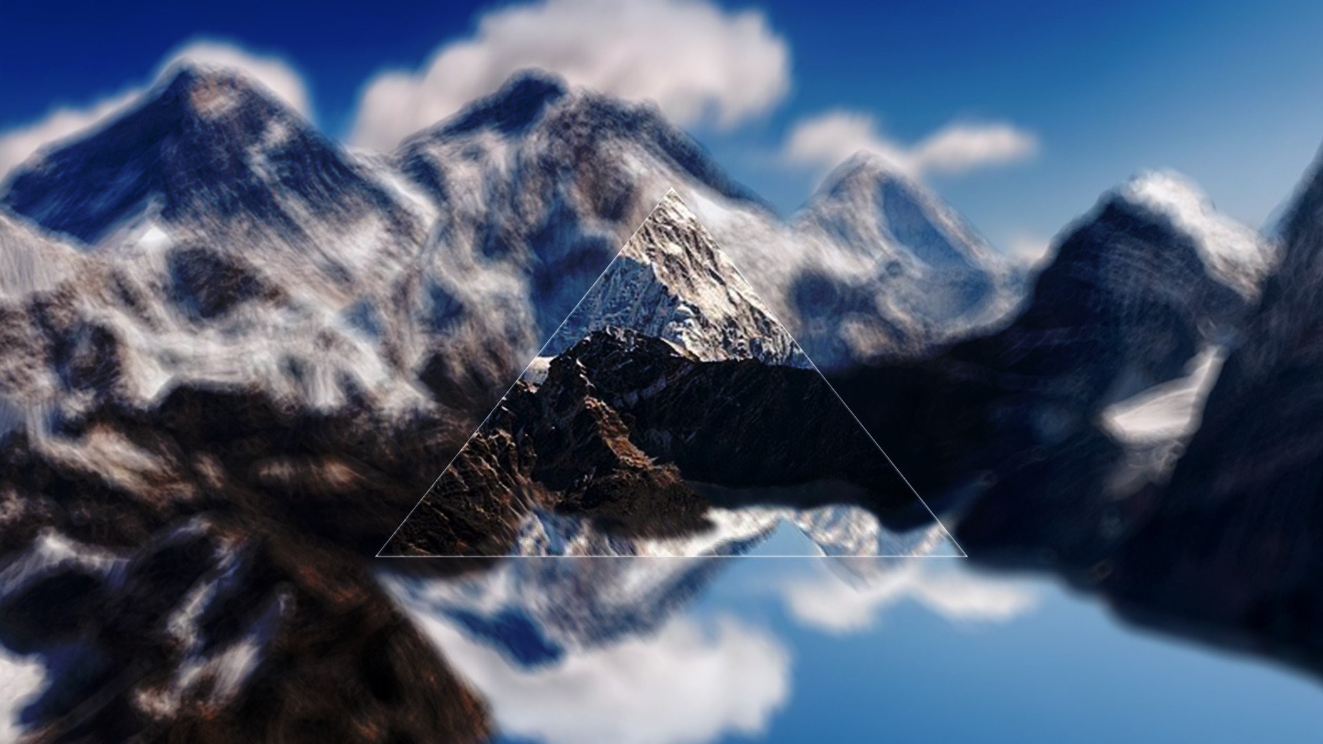 1920x1080 landscape, Digital art, Triangle, Mount Everest, Himalayas, Mountains