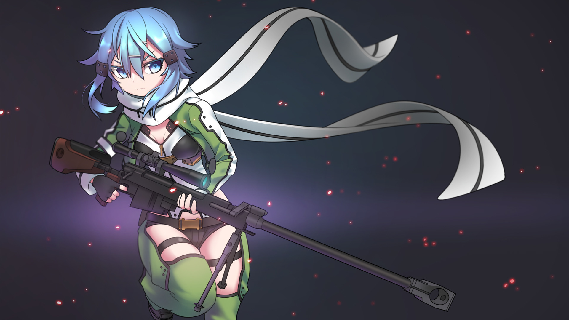 1920x1080 Sinon Sniper Rifle Sword Art Online 2 Anime Girl Gun Gale.