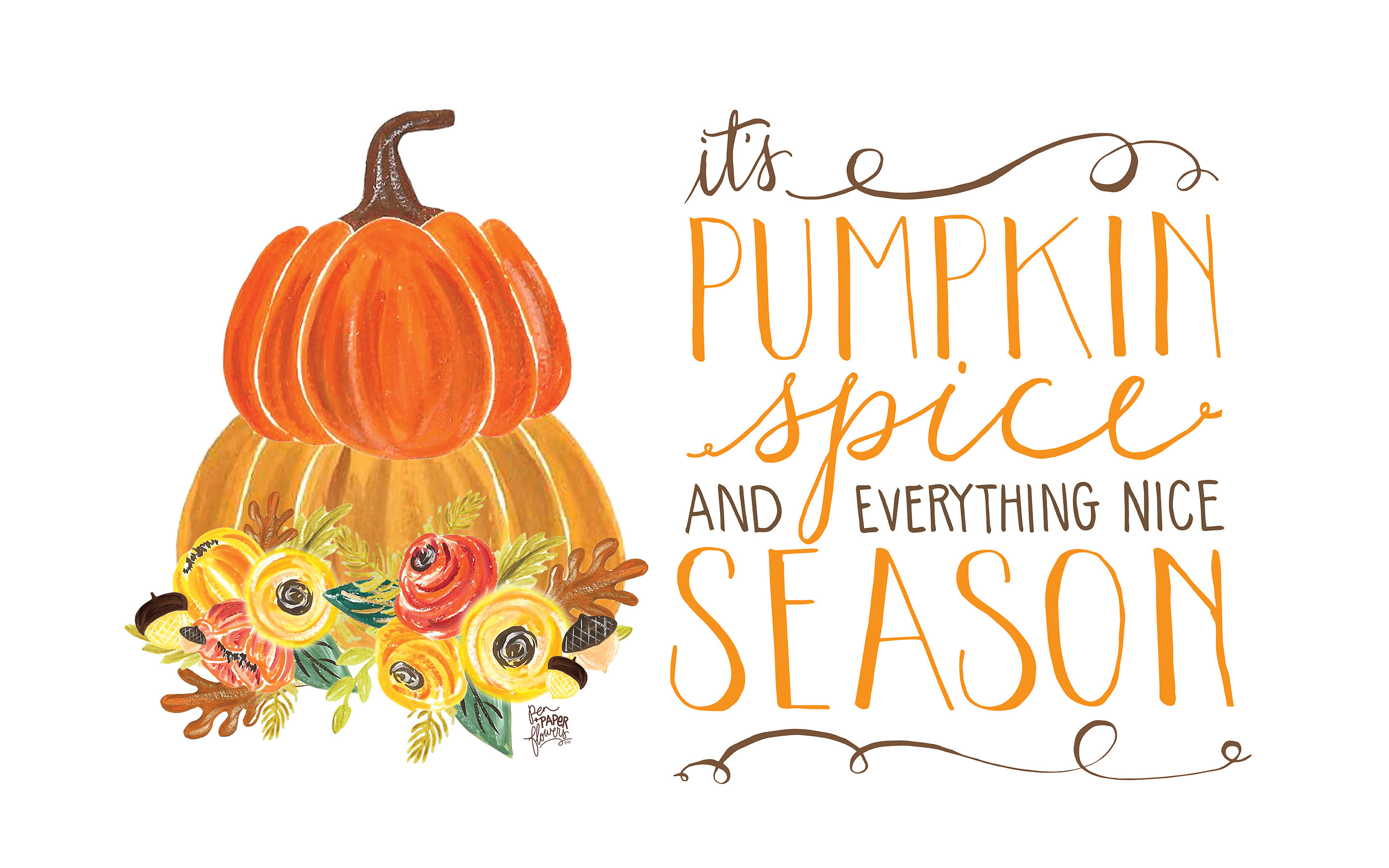 Pumpkin and Fall Flower Wallpaper (45+ images)