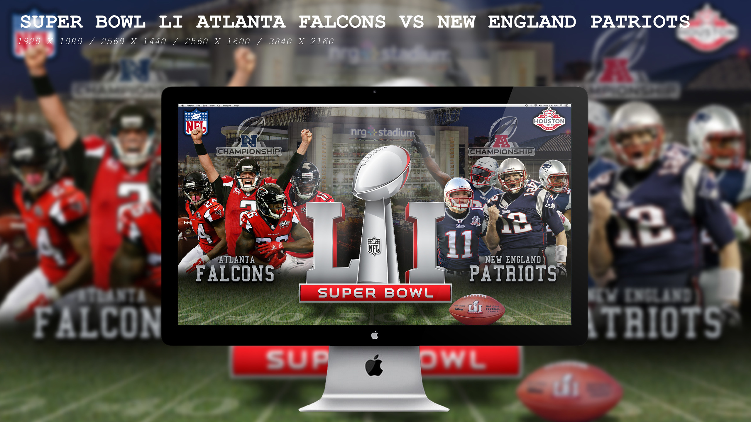 2560x1440 ... Super Bowl LI Falcons Vs Patriots by BeAware8