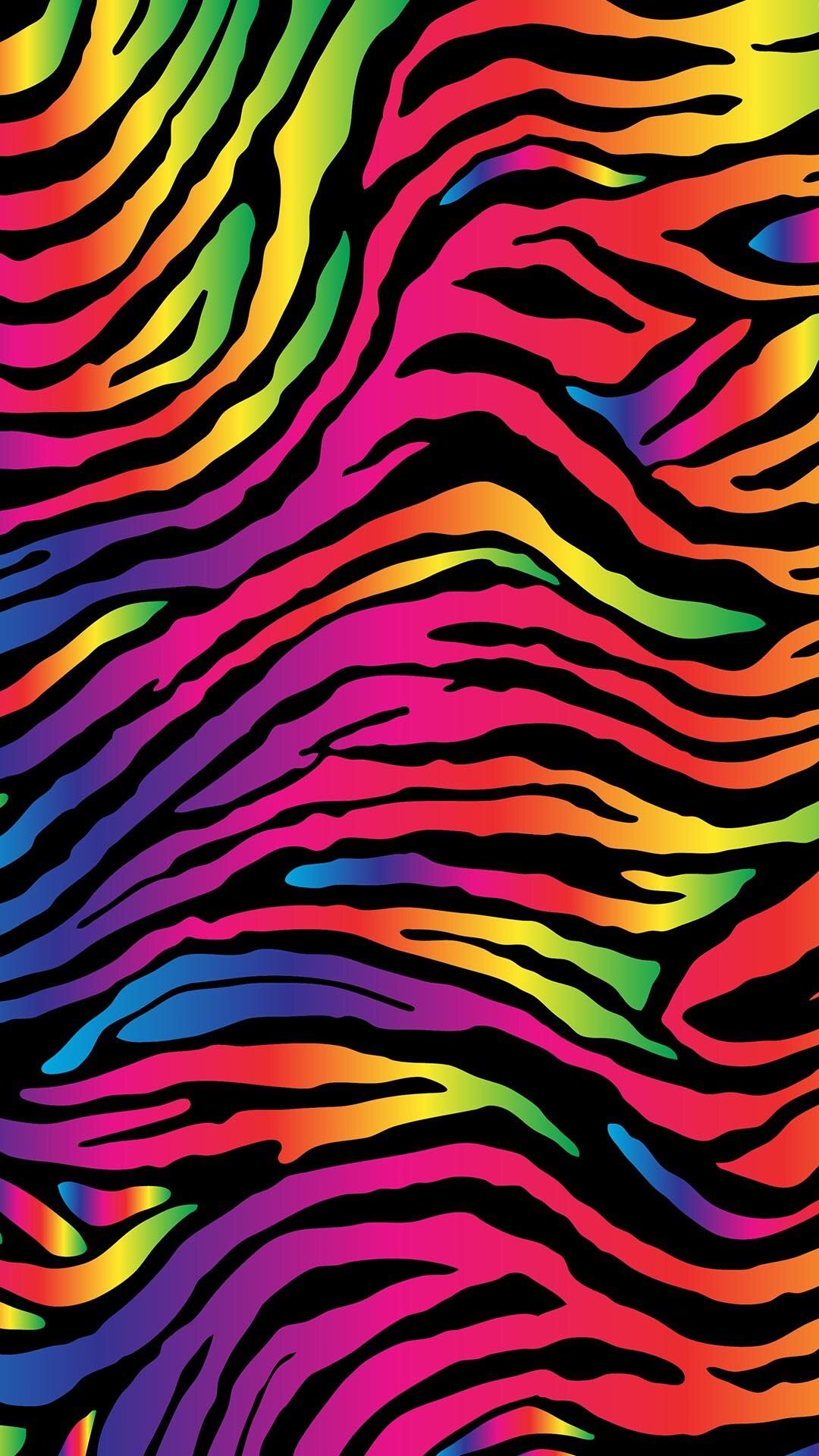 1080x1920 Zebra Print Wallpaper, Pattern Wallpaper, Crazy Wallpaper, Rainbow Wallpaper,  Kitty Wallpaper,