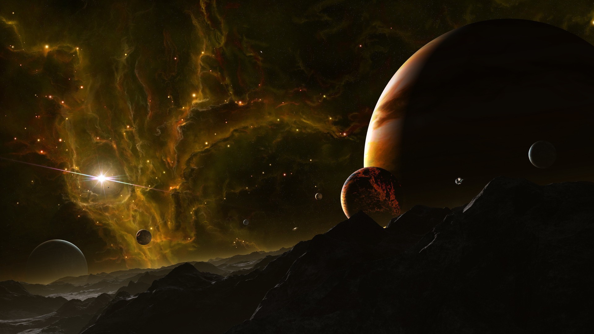 1920x1080 Outer Space Planets Digital Art Wallpaper At 3d Wallpapers