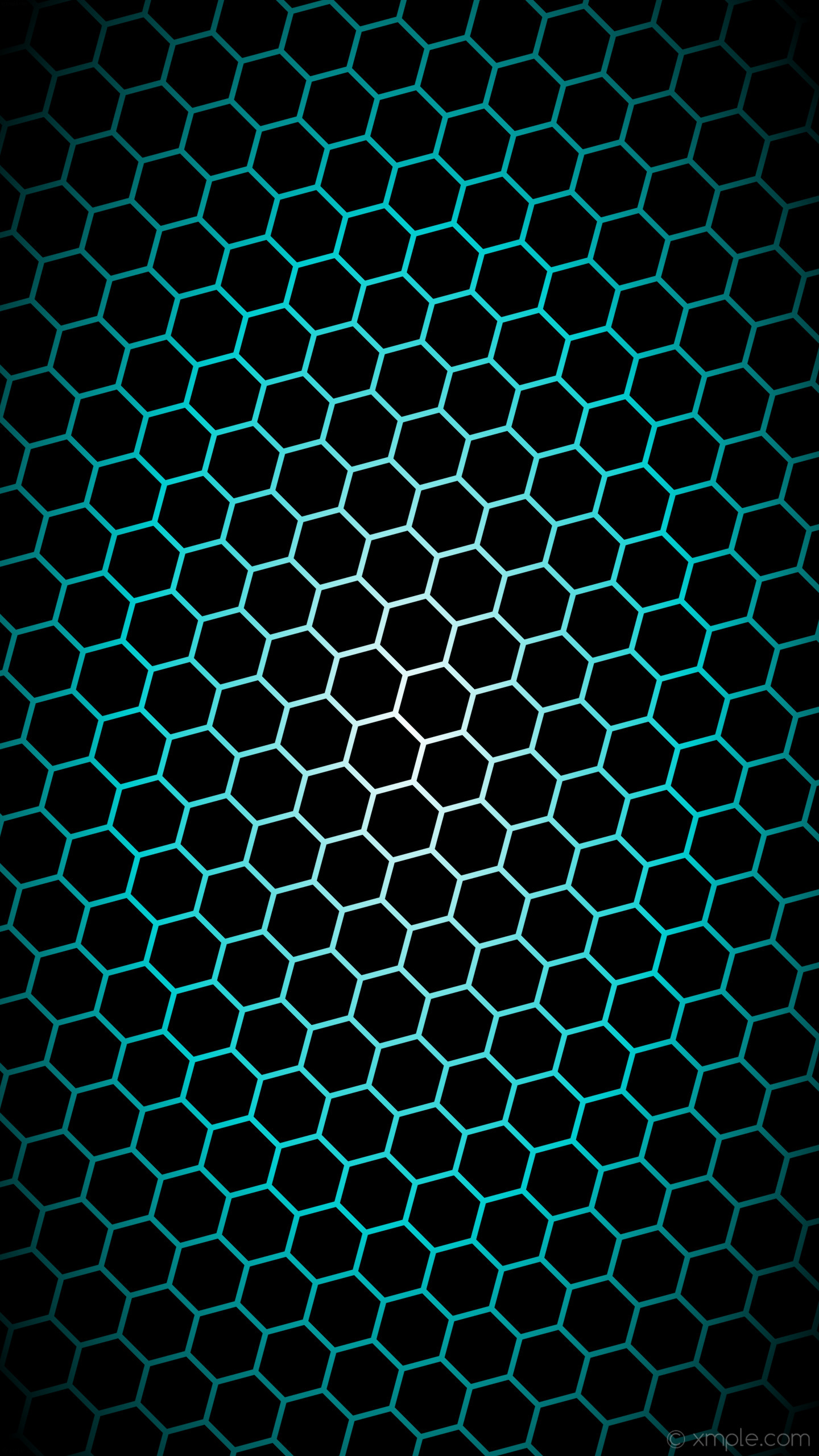 1440x2560 wallpaper white hexagon blue gradient glow black dark turquoise #000000  #ffffff #00ced1 diagonal