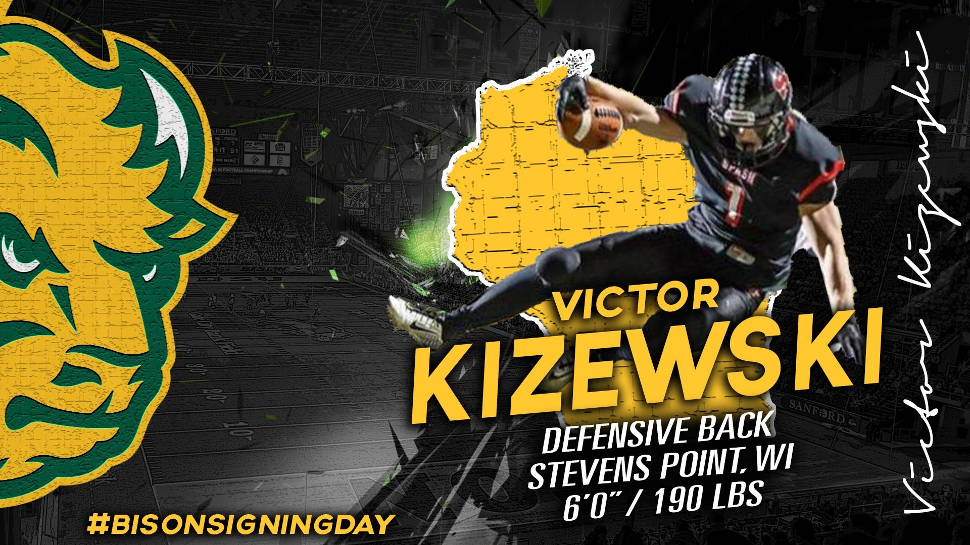 1920x1080 NDSU Football on Twitter: "Another defensive back joins the Herd: Victor  Kizewski from Stevens Point, WI #BisonSigningDay16 https://t.co/1zFWZvH2P0"