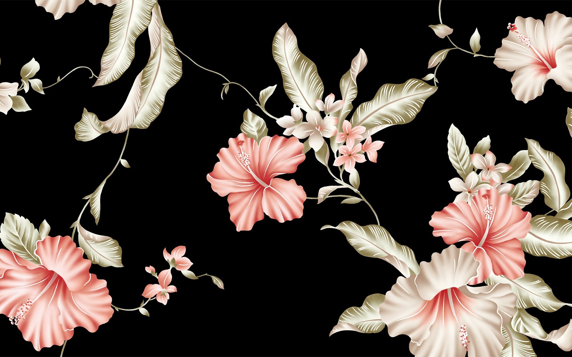 1920x1200 Vintage Flower Wallpaper Widescreen