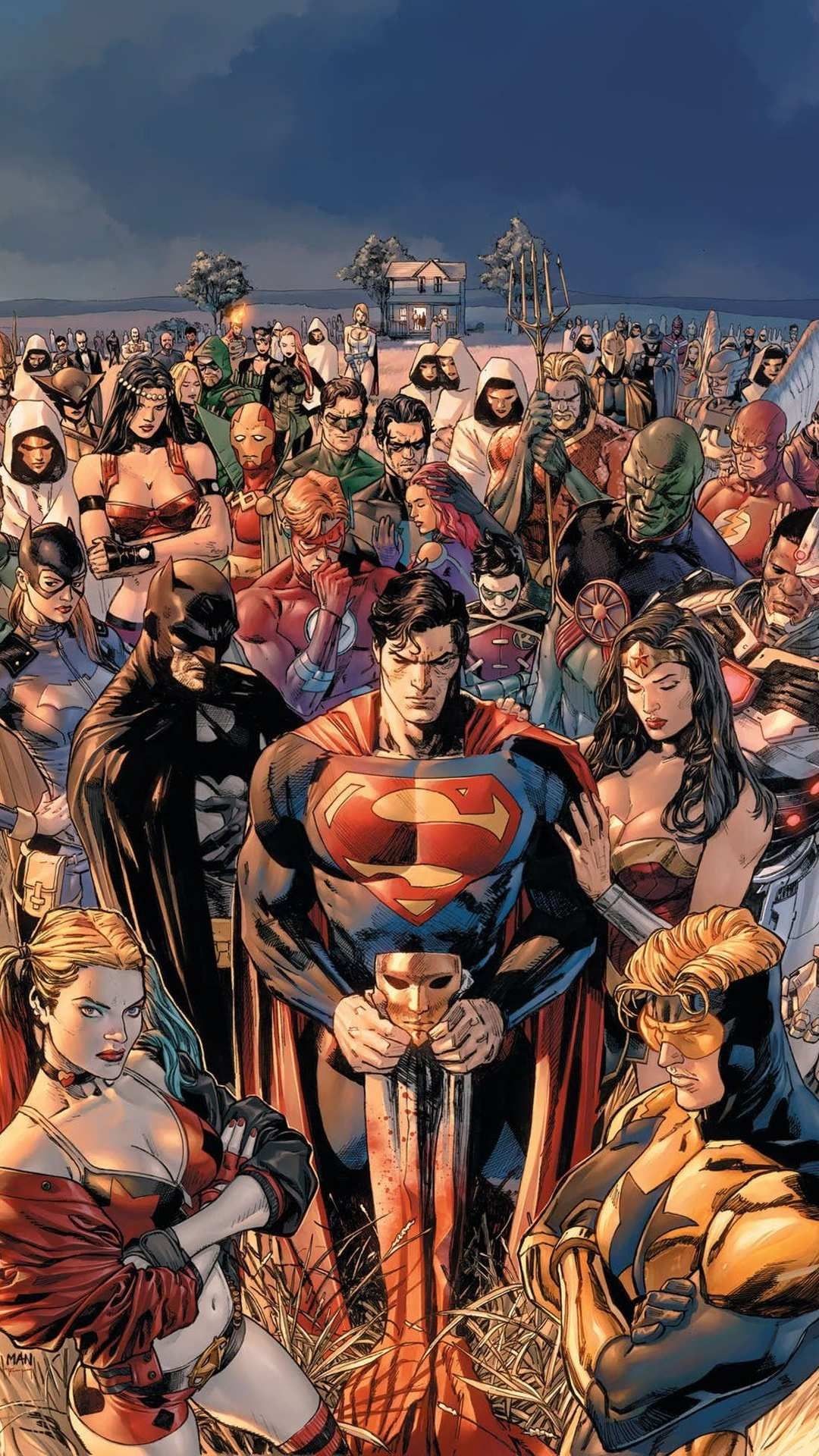 1080x1920 DC World Superheroes Together iPhone Wallpaper