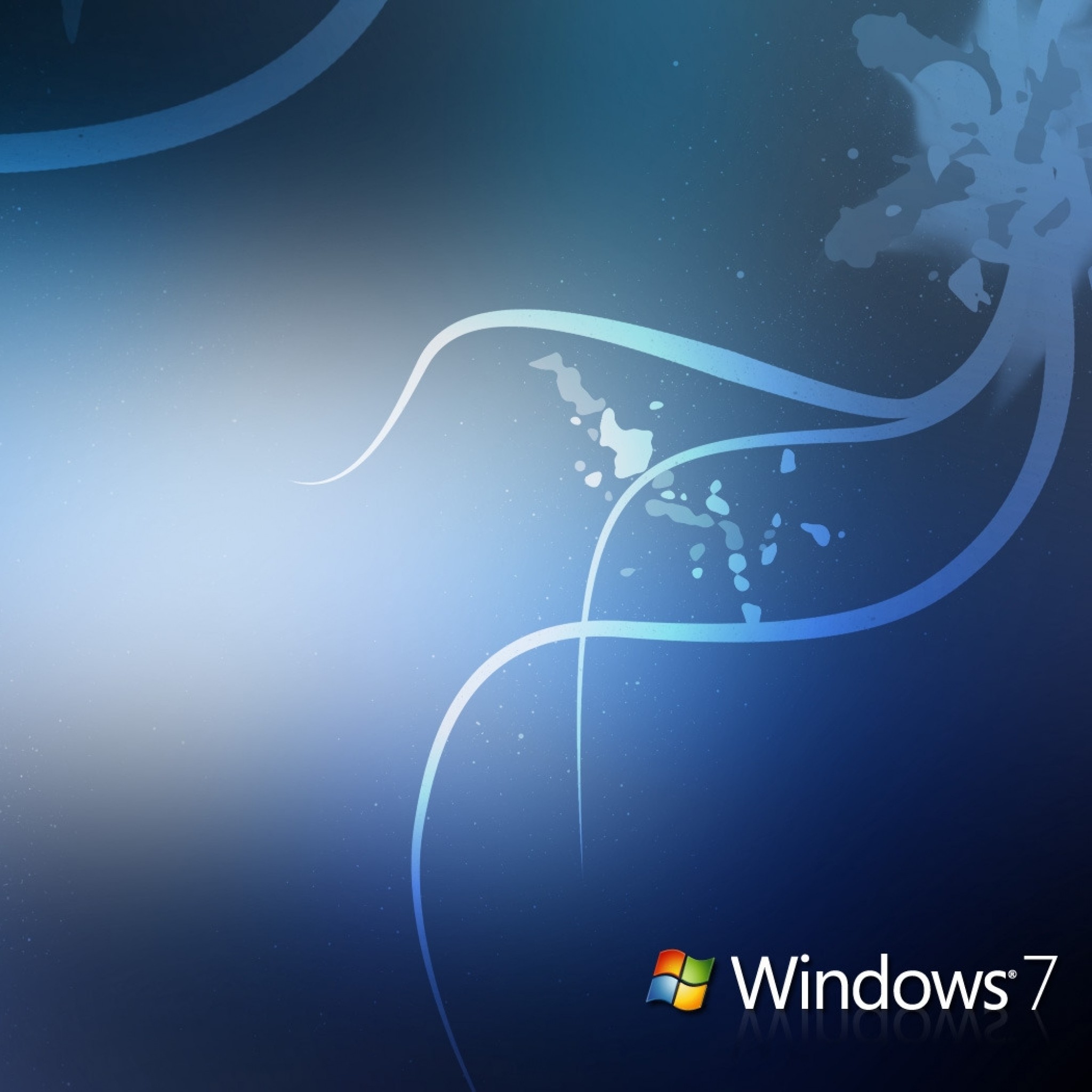 2048x2048  Wallpaper windows 7, blue, white, line, abstract