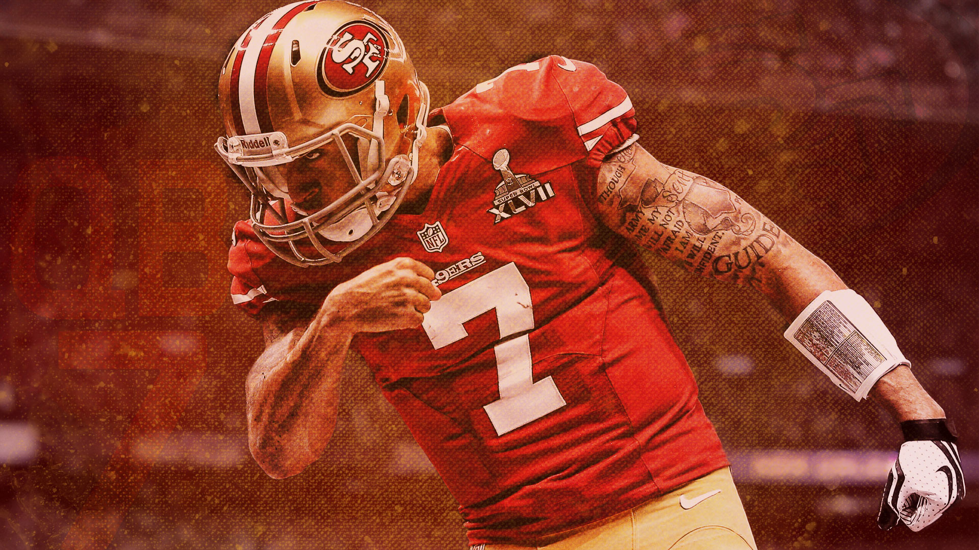 1920x1080 Hey /r/49ers! I made you guys a Colin Kaepernick wallpaper. I hope you guys  enjoy! Best of luck this season from a Pats fan!