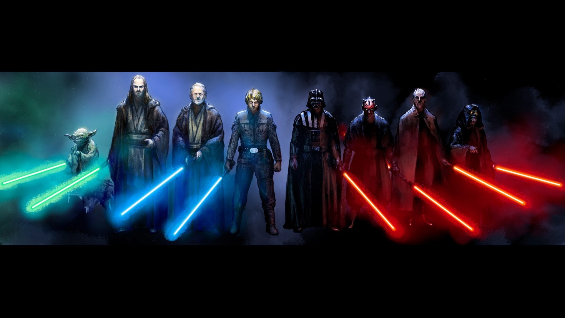 1920x1080 Star Wars, Luke Skywalker, Darth Vader, Darth Maul, Obi Wan Kenobi, Yoda  Wallpapers HD / Desktop and Mobile Backgrounds