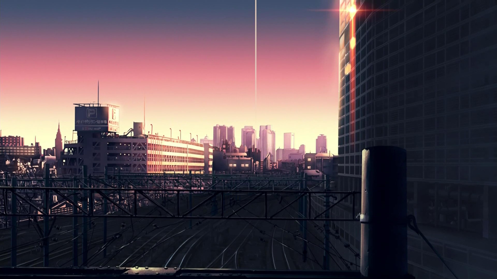1920x1080 Cityscape City Town Anime Scenery Background Wallpaper