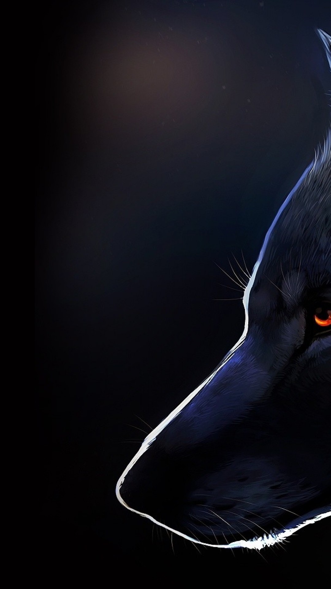 1080x1920 Wolf, Profile View, Majestic, Red Eyes, Furry