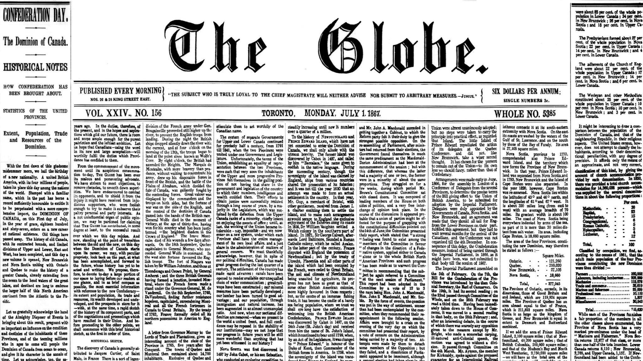 2048x1152 The Globe on Confederation Day: Read the fine print of George Brown's 1867  letter to a new nation - The Globe and Mail