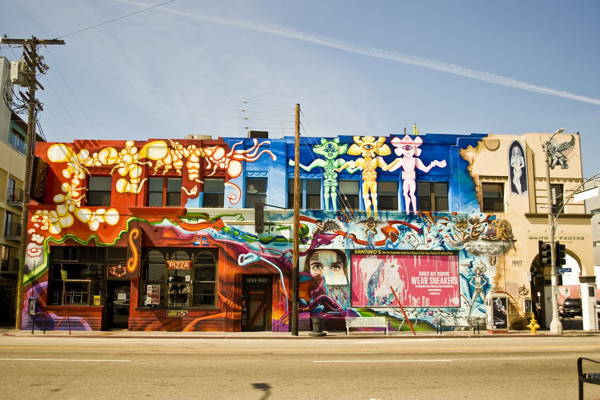2048x1365 Los Angeles California Pacific buildings Graffiti city wallpaper