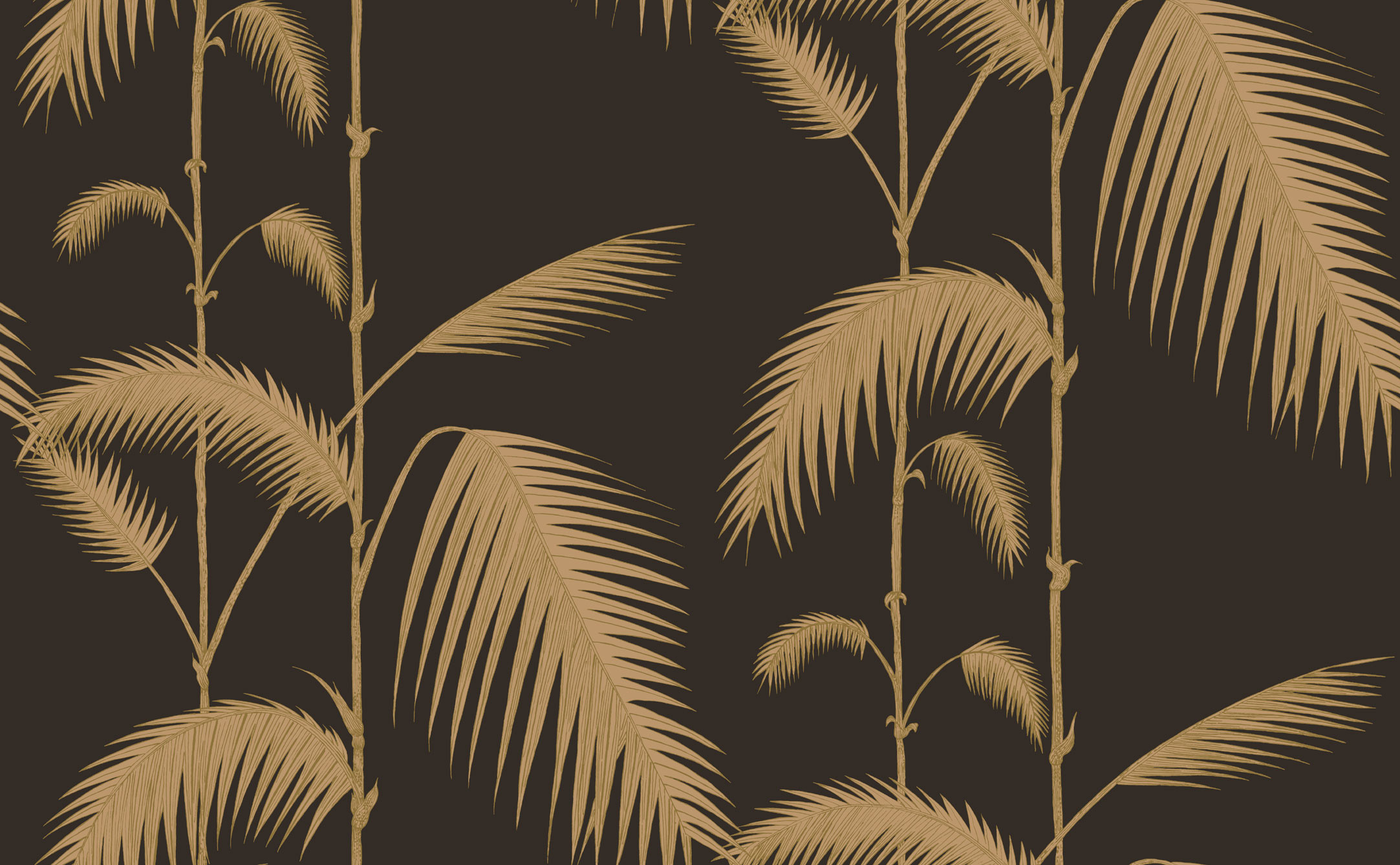 2165x1338 ... Palm Leaves Wallpaper - Gold on Black ...