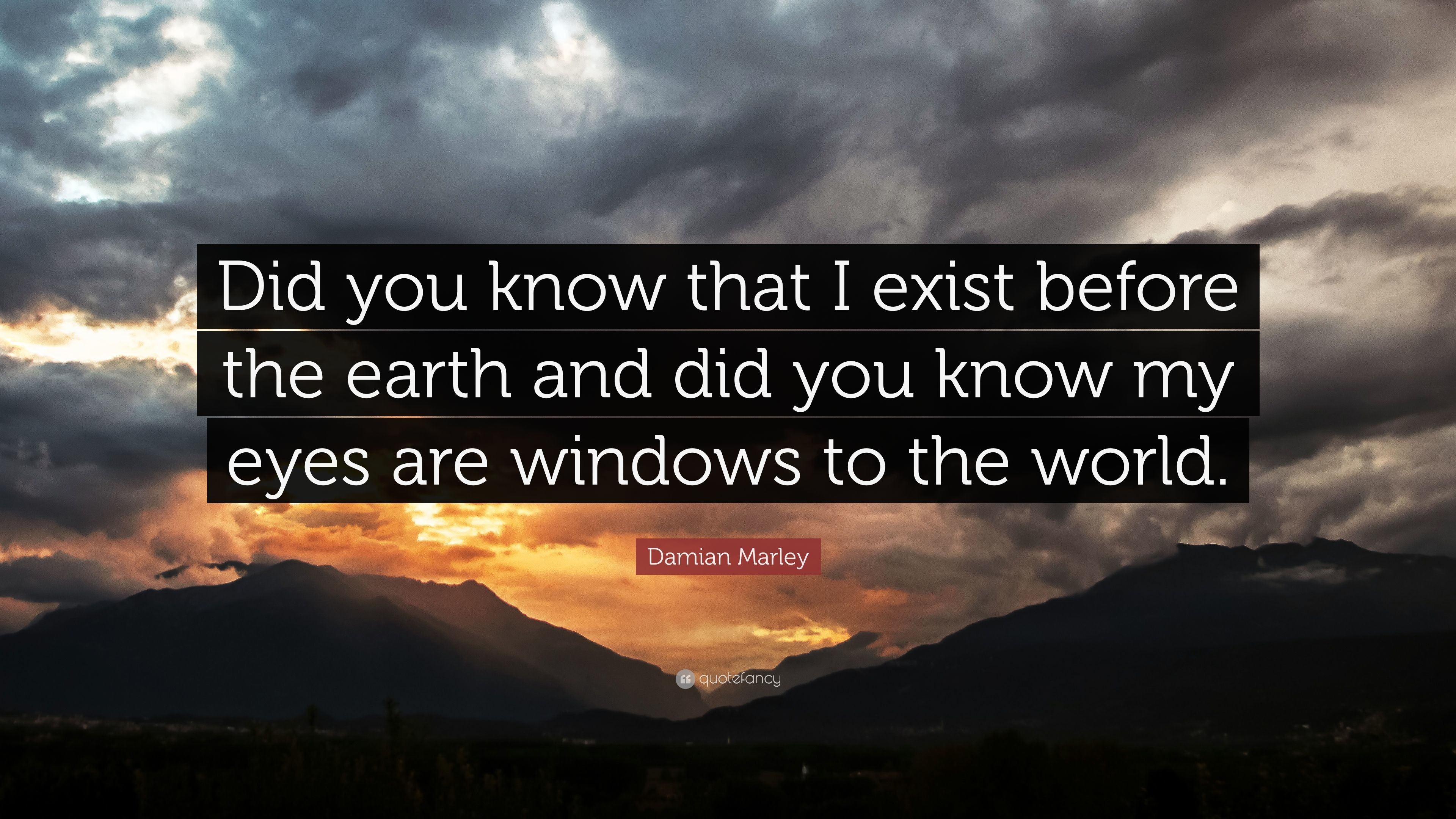 3840x2160 Damian Marley Quote: “Did you know that I exist before the earth and did