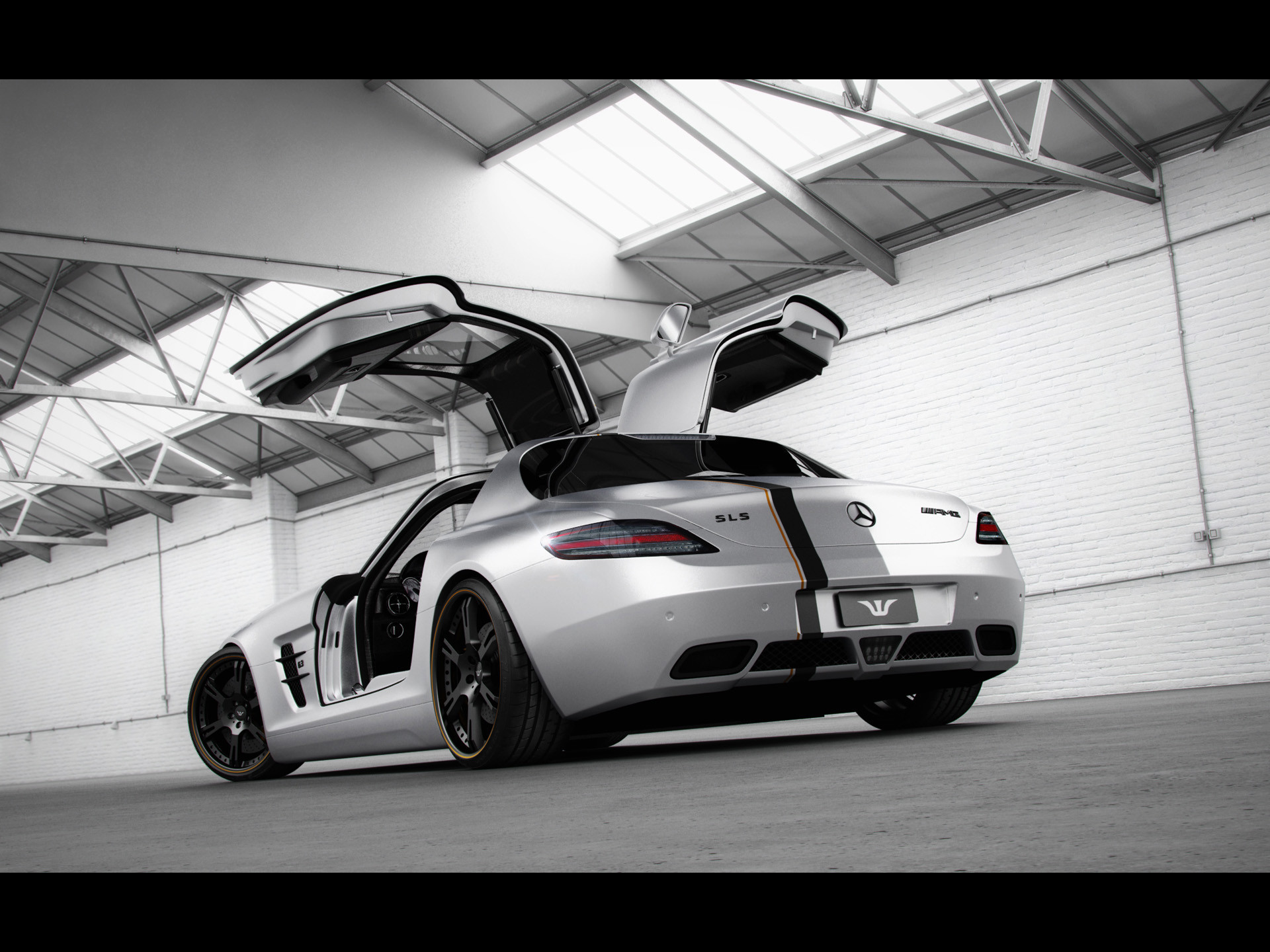 1920x1440 Bild: Mercedes Benz SLS AMG Silver Wing Rear wallpapers and stock photos. Â«