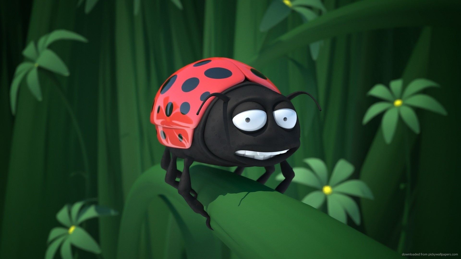 1920x1080 Cartoon 3D Ladybug picture