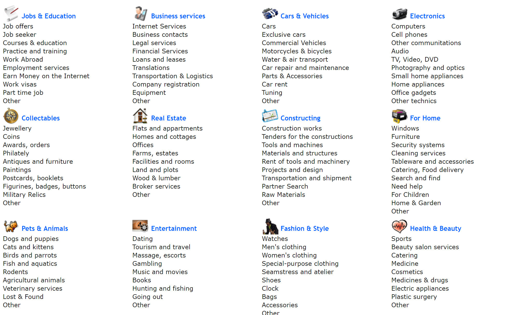 2008x1216 List of categories with subcategories for classified ads website (over 4000  categories)