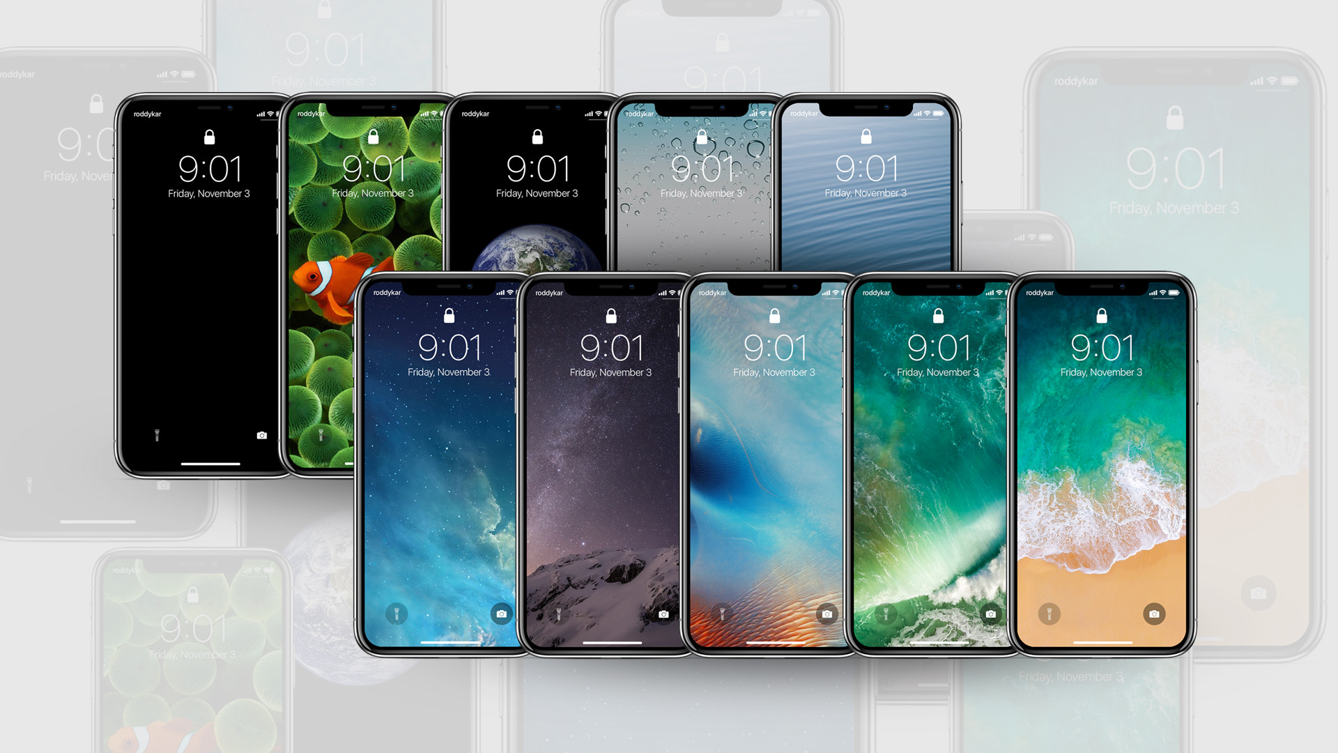 1920x1080 iPhone X Envisioned with Retro iOS Wallpaper ...