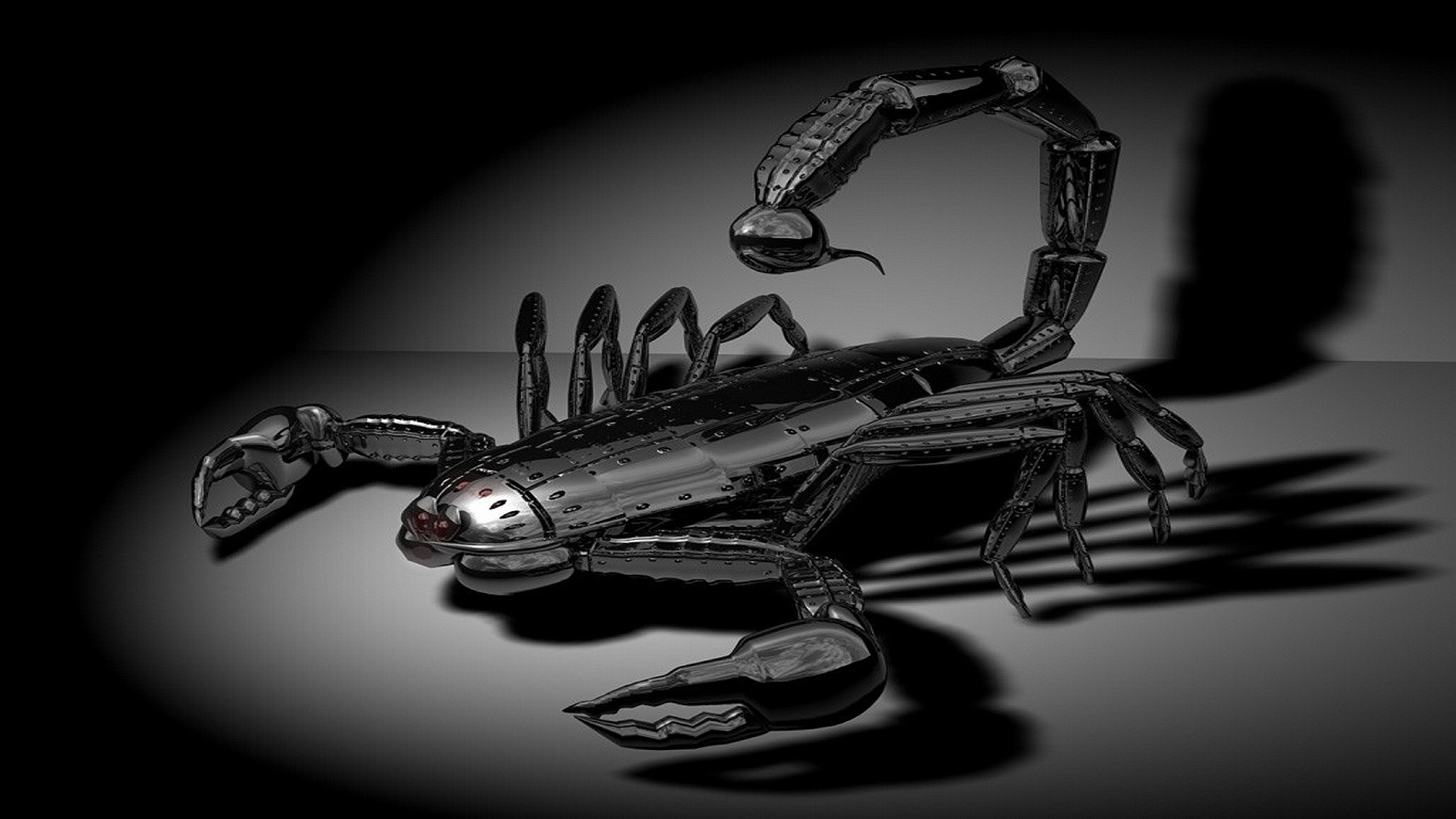 1920x1080 Black Metal Scorpion 3D Wallpaper HD