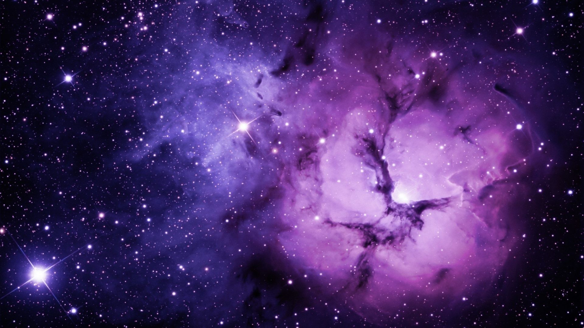 1920x1080 #110033 Color - Sky Purple Stars Constellation Galaxy Retina Wallpaper for  HD 16:9