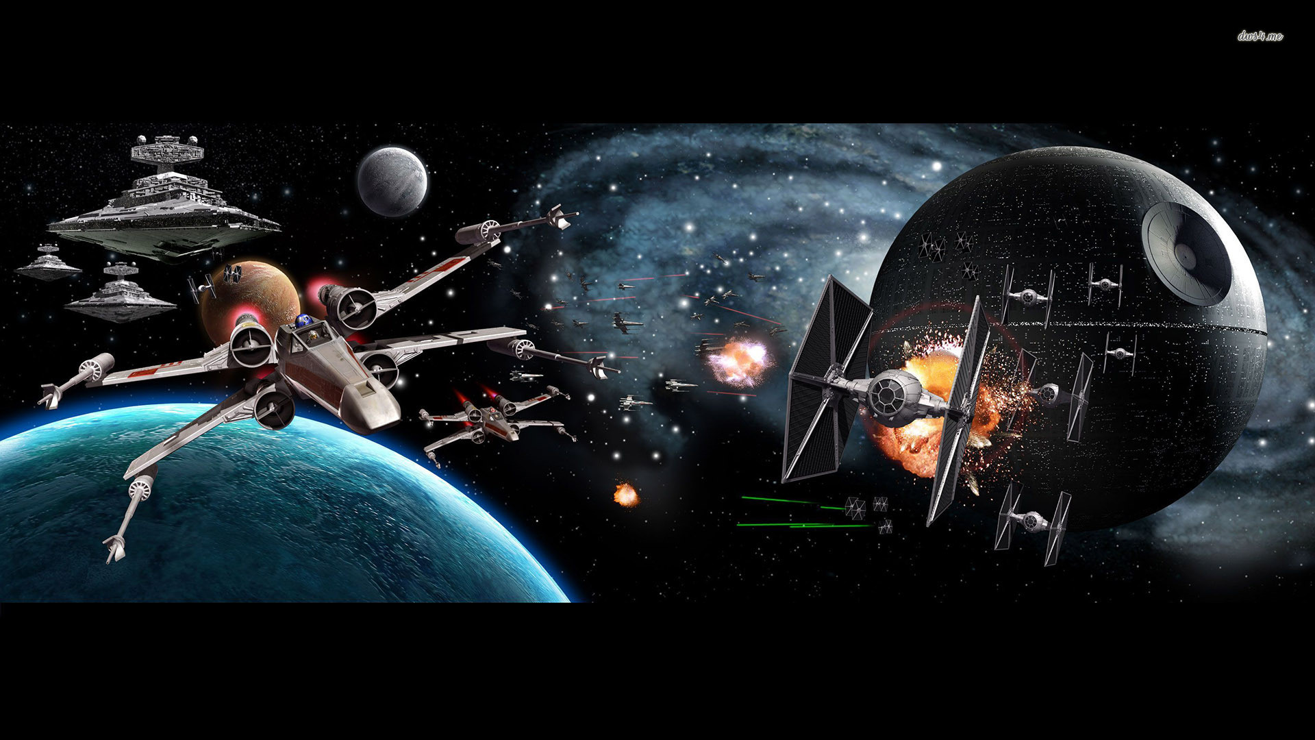 1920x1080 Movie - Star Wars X-Wing Star Destroyer Death Star TIE Fighter Wallpaper