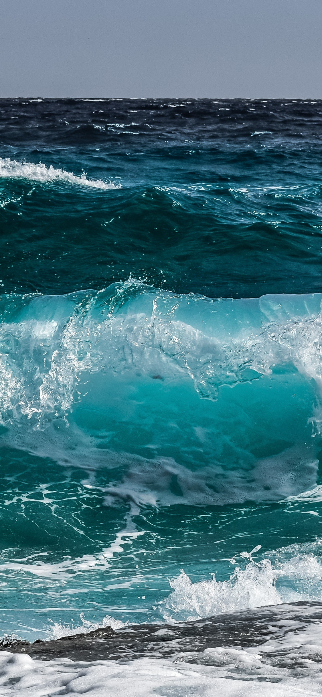 1125x2436 Blue, sea wave, shore, water,  wallpaper