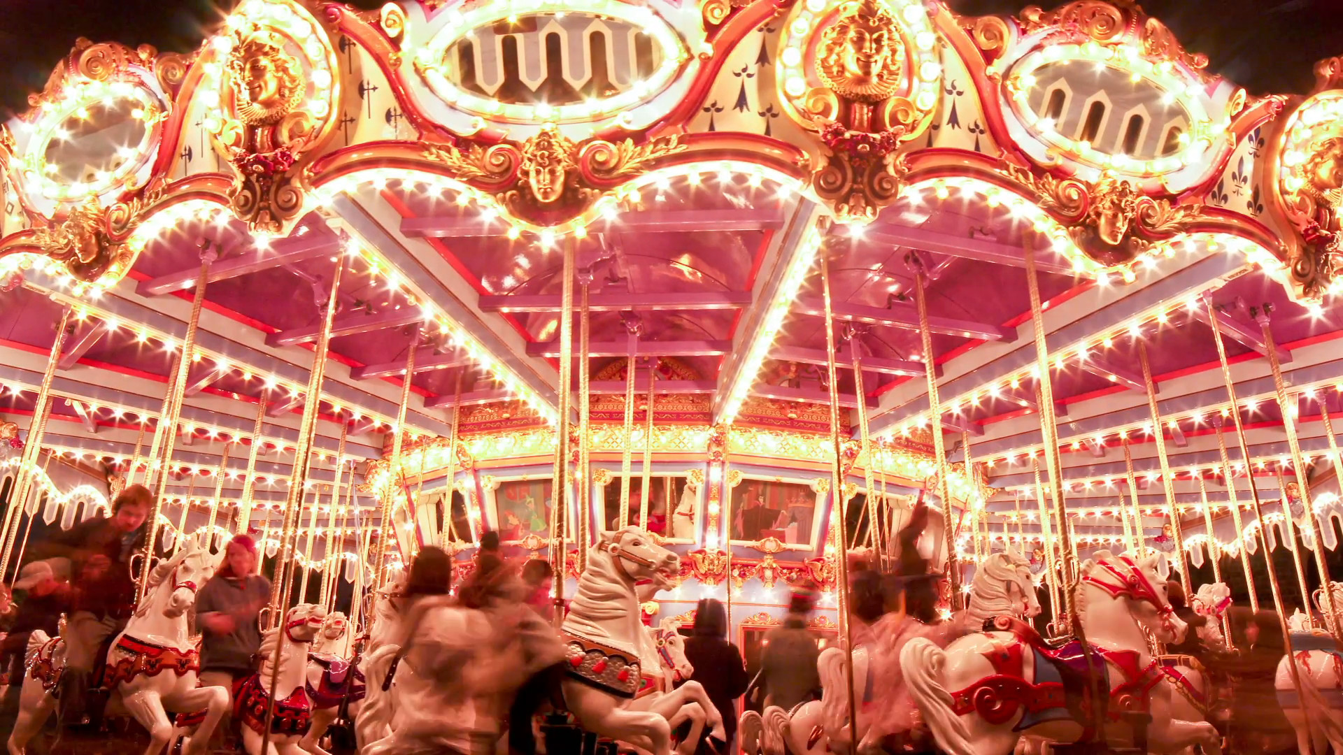 1920x1080 Looping time lapse shot of a merry-go-round at night Stock Video Footage -  VideoBlocks