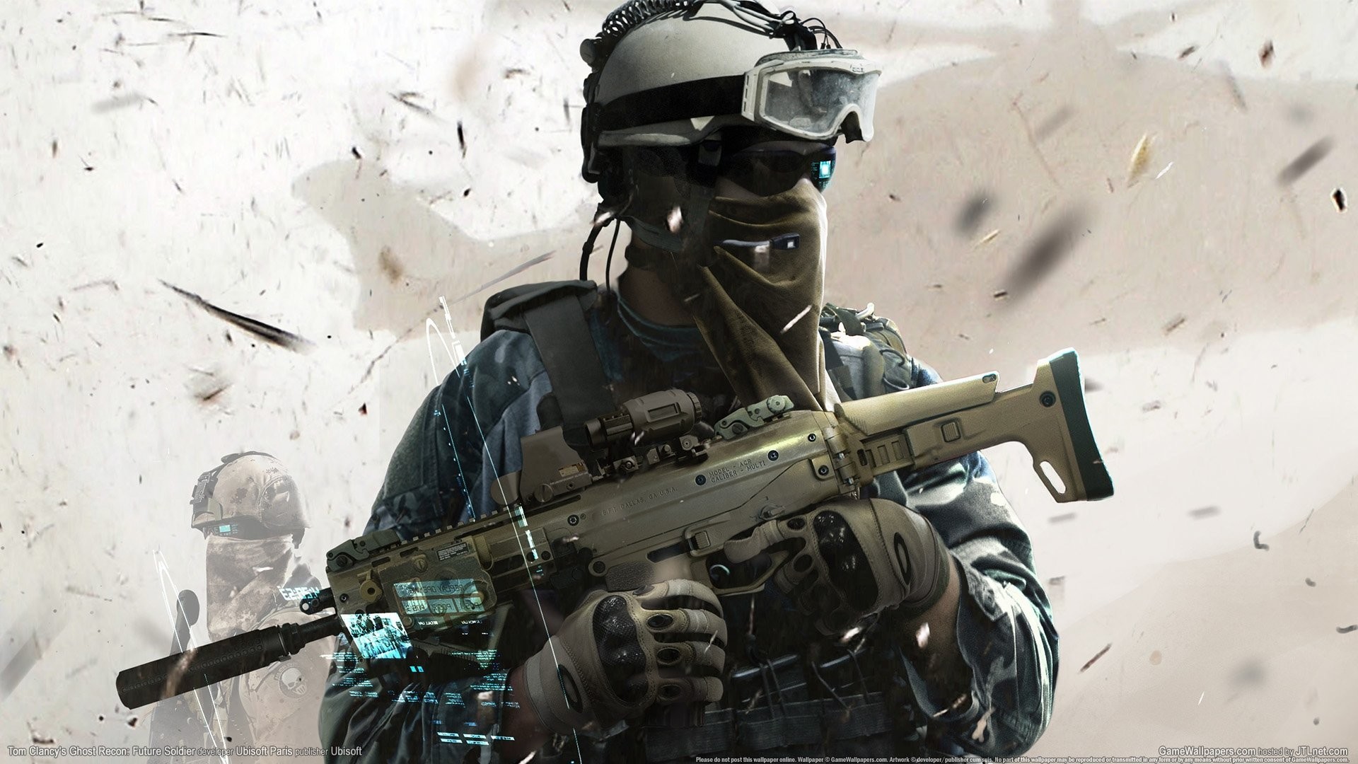 1920x1080 ghost recon: future soldier tom clancy's detachment of the ghost weapon  body armor men hologram