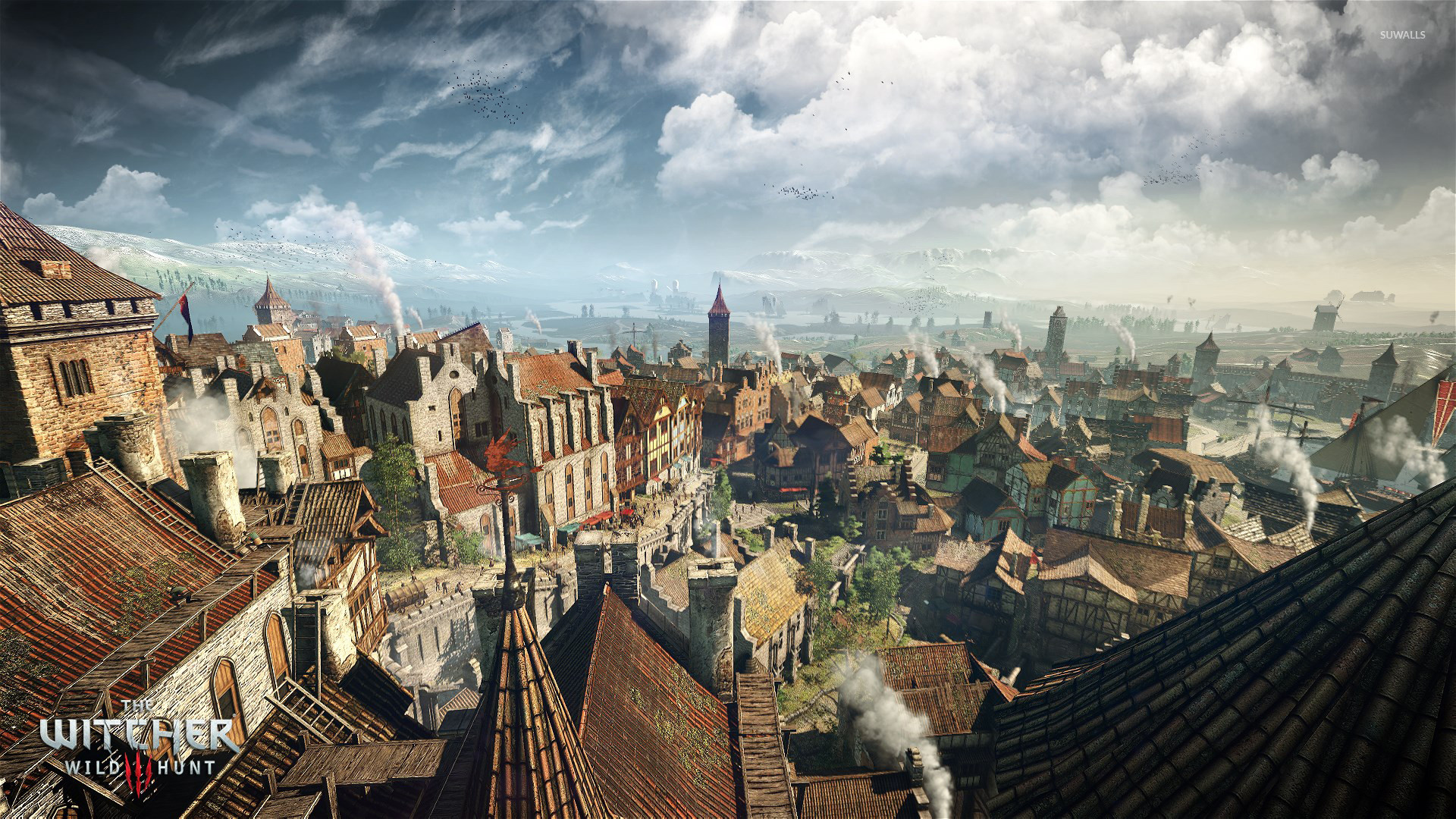 1920x1080 Sunny town in The Witcher 3: Wild Hunt wallpaper