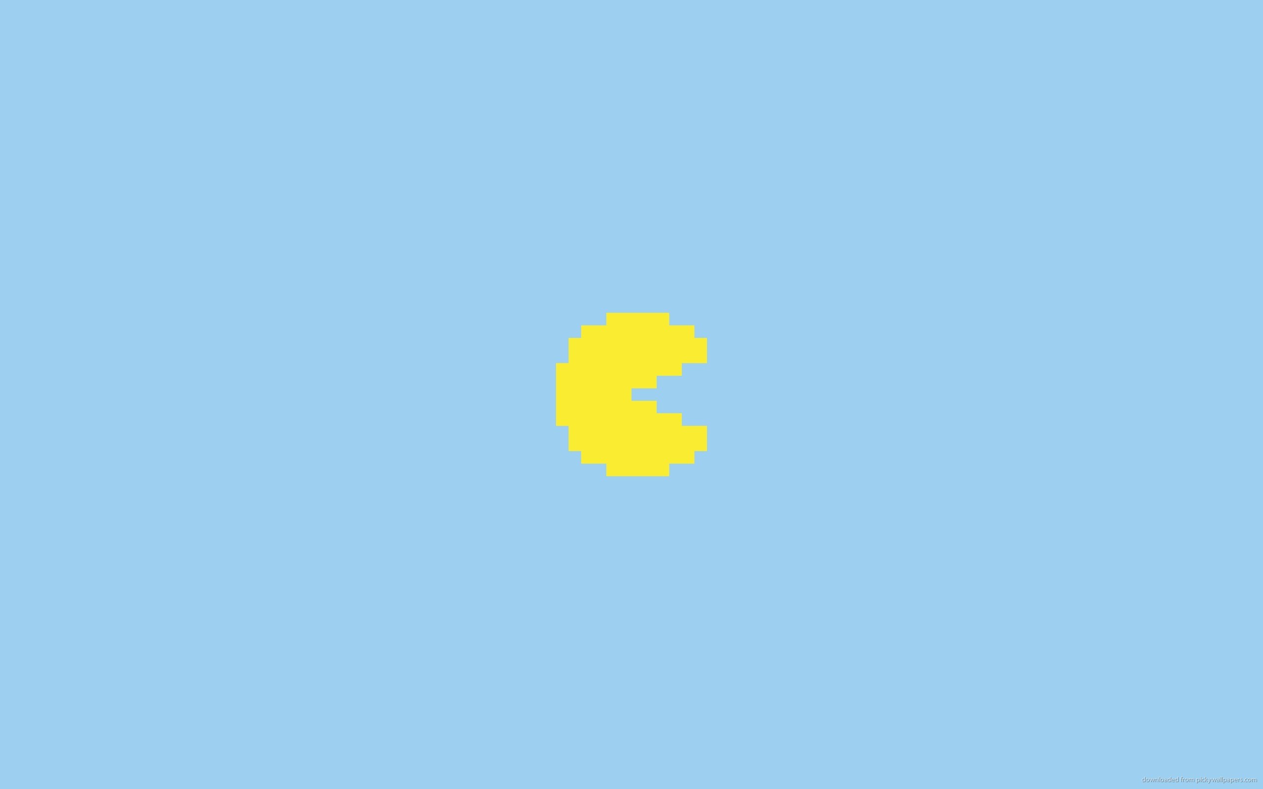 2560x1600 Yellow Pixel Pacman for 