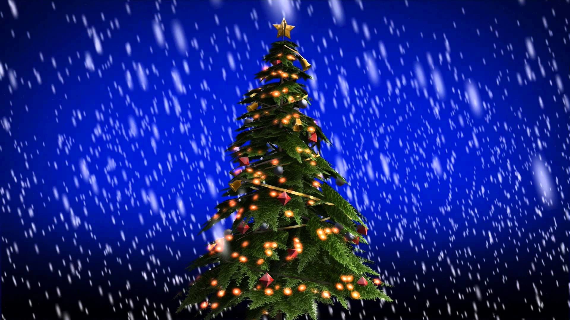 1920x1080 beautiful Christmas Snow falling on christmas tree - free christmas  Background - YouTube