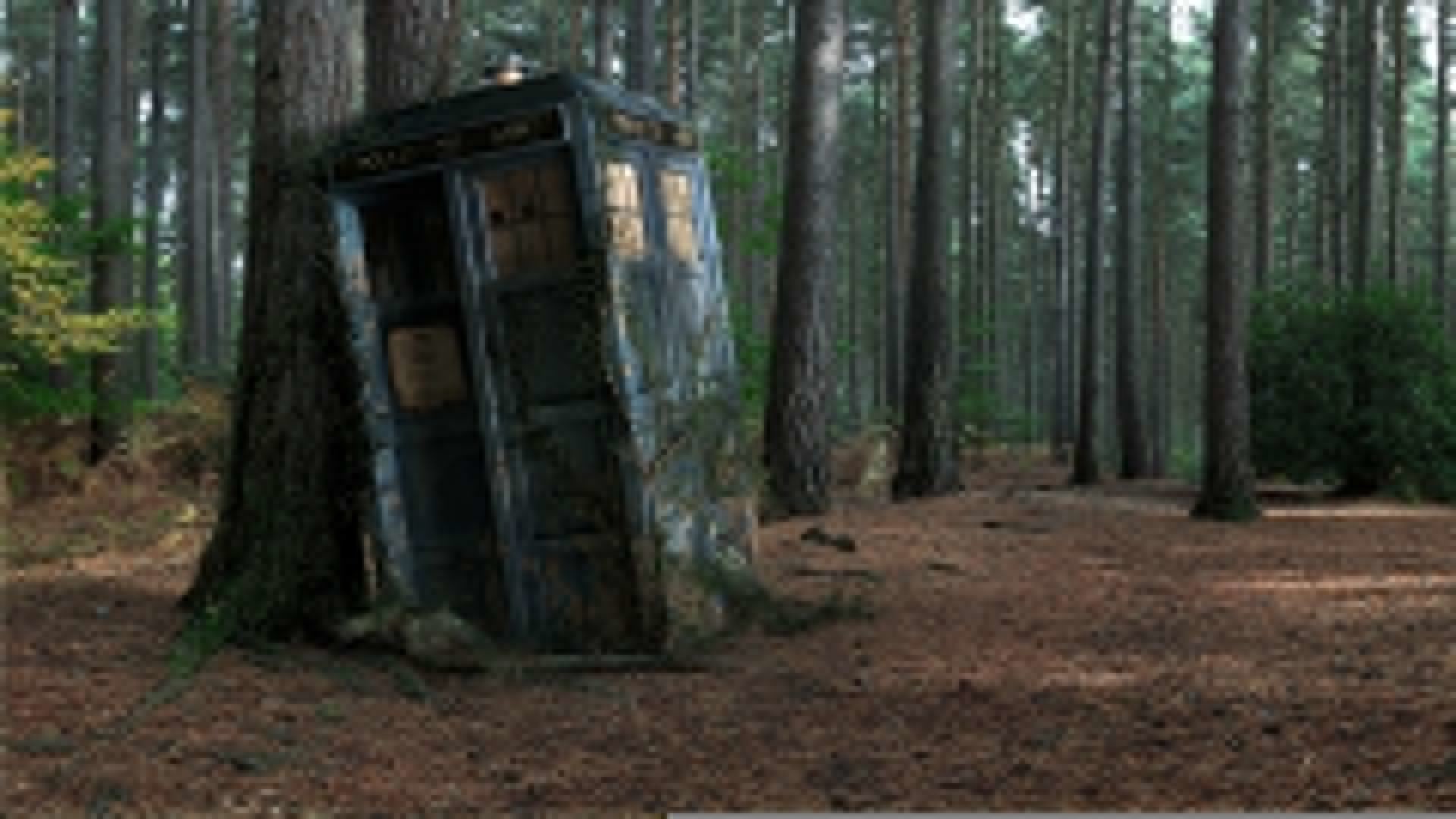 1920x1080 Abandoned TARDIS Doctor Who trees forest phone booth wallpaper .