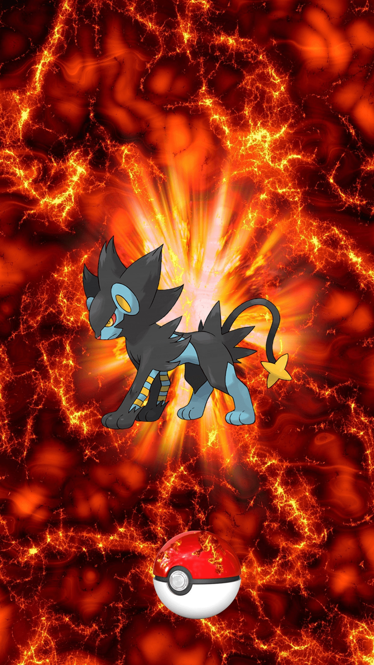 1242x2208 405 Fire Pokeball Luxray Rentorar 24 Luxio