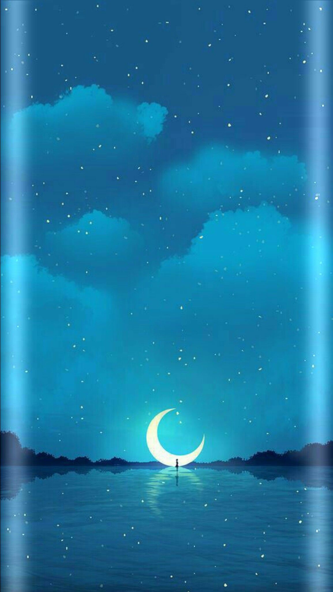 1154x2048 Night sky moon stars