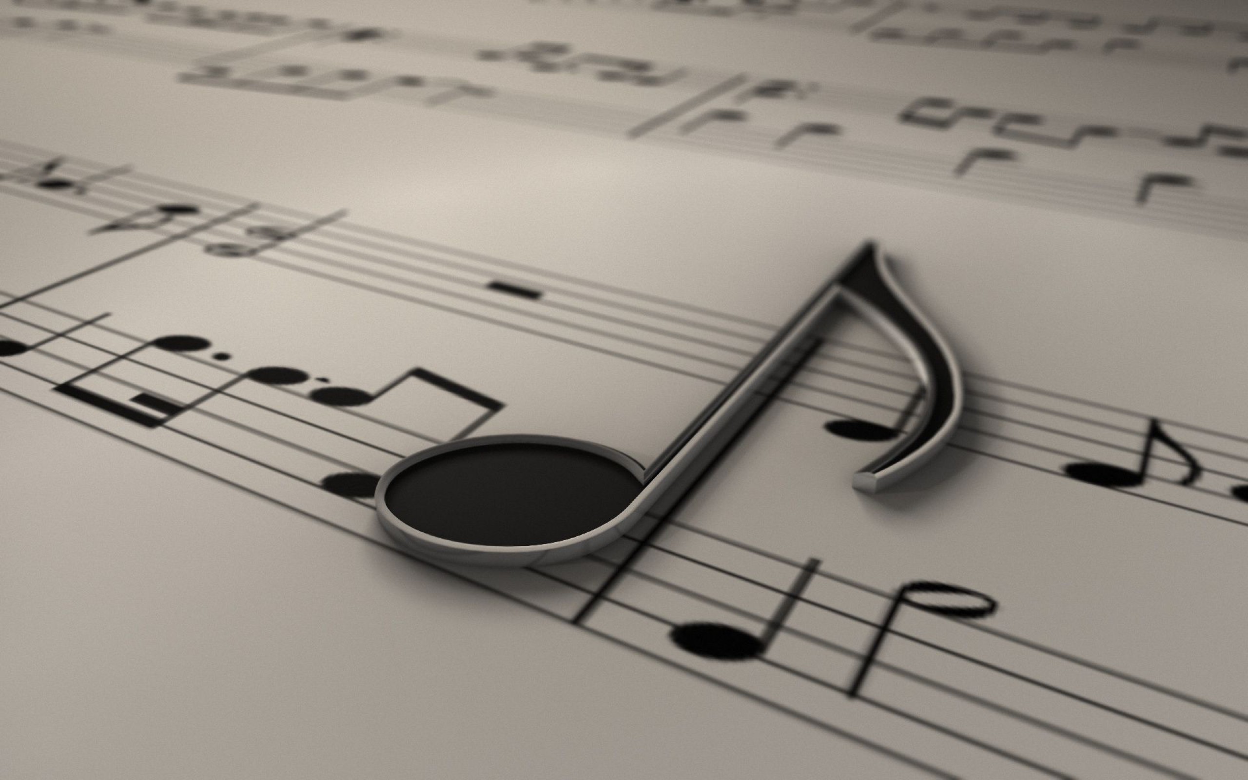 2560x1600 Music Notes Background Black And White