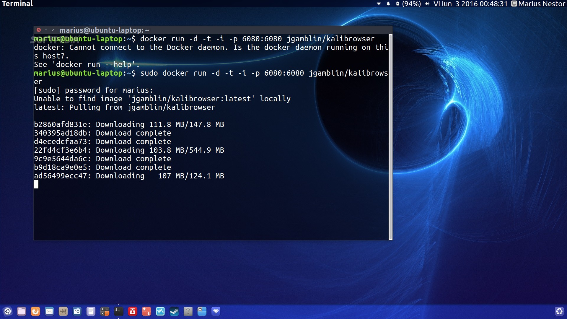 1920x1080 Running Kali Linux in Mozilla Firefox Installing KaliBrowser