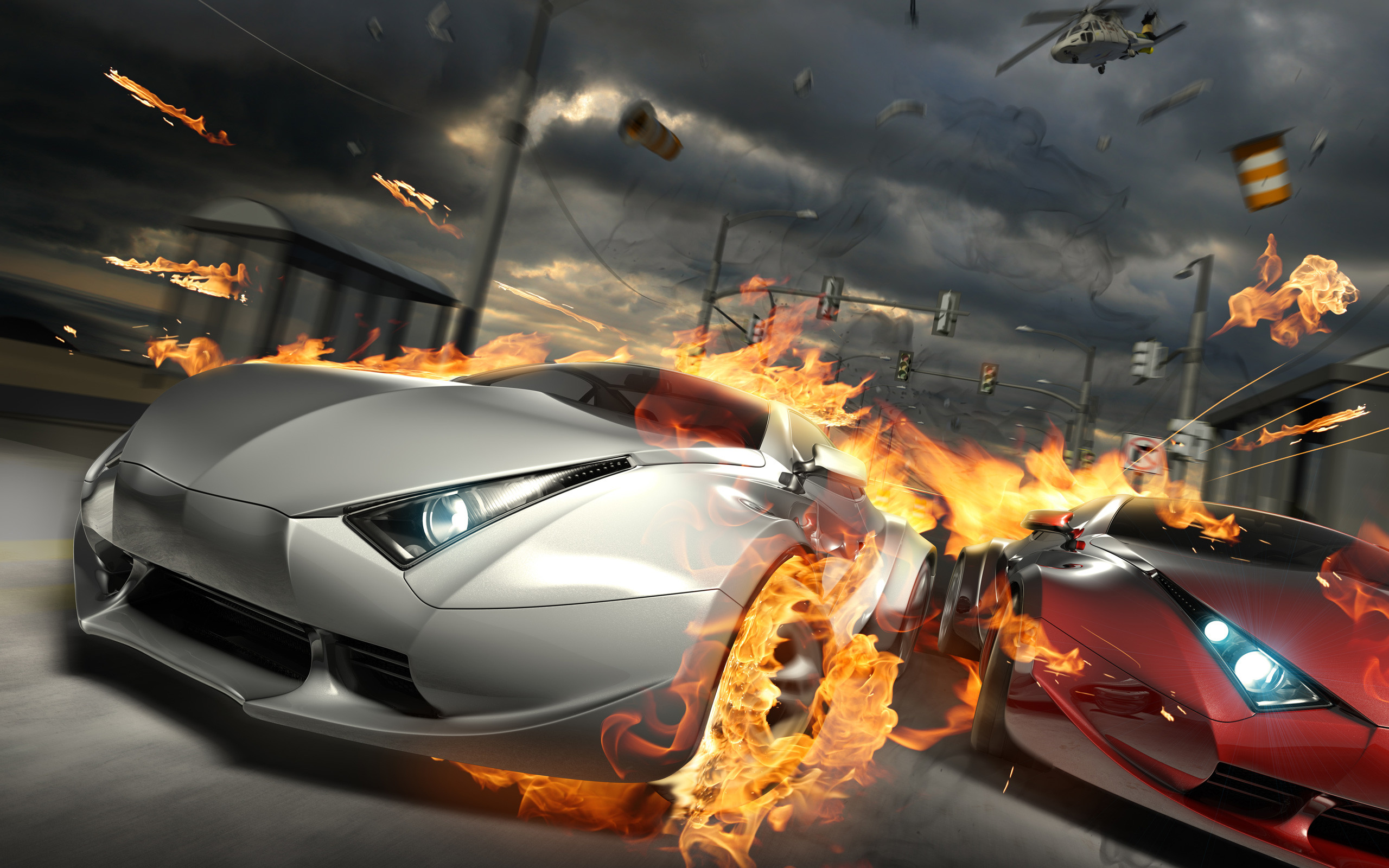 2560x1600 Destructive Car Race