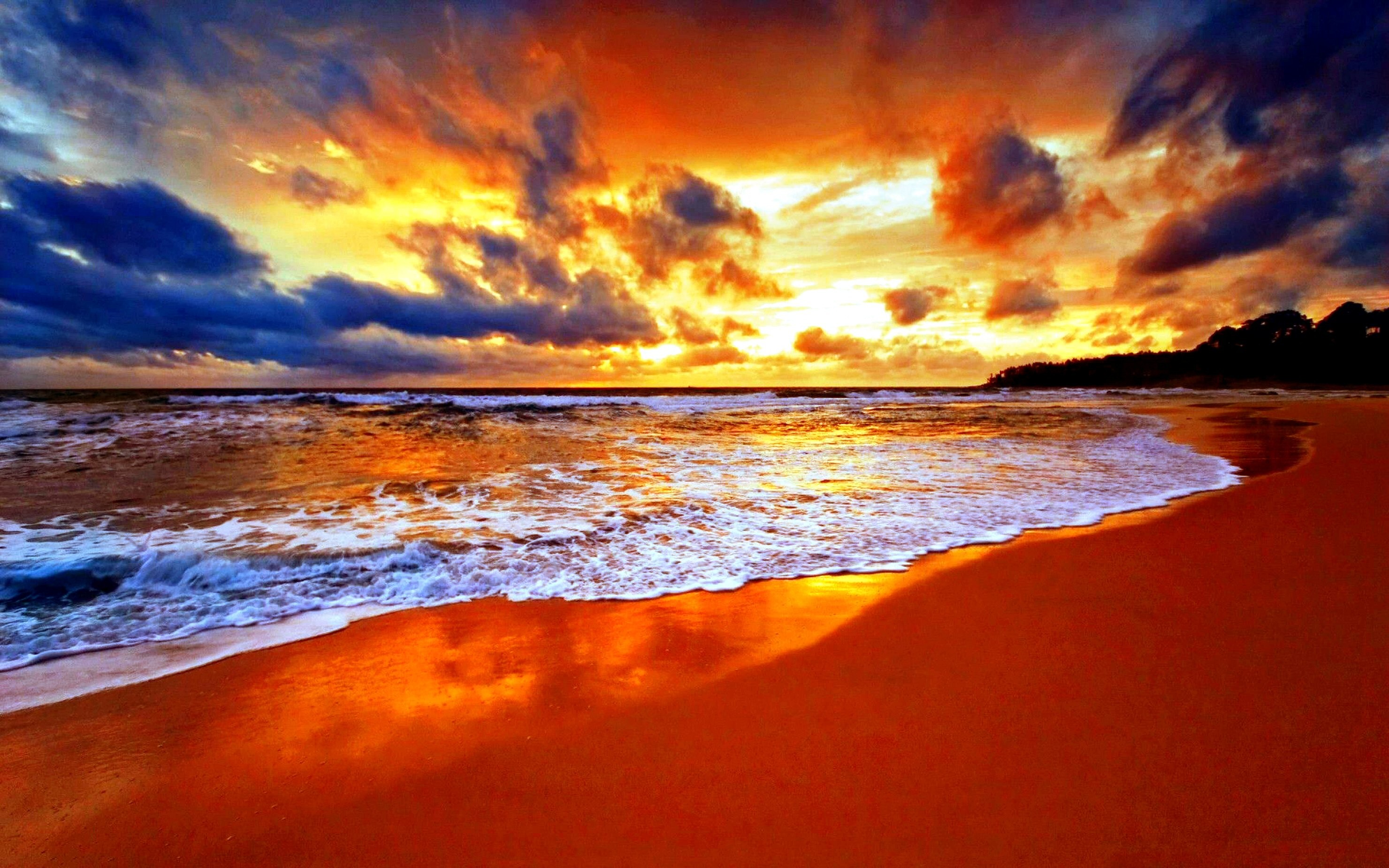 2960x1850 Beach sunset wallpaper pictures