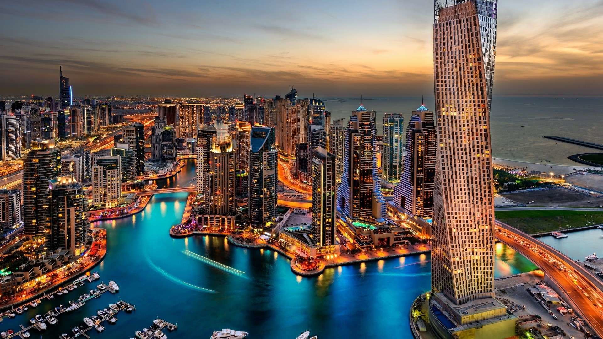 1920x1080 Dubai Cityscape Desktop Wallpaper