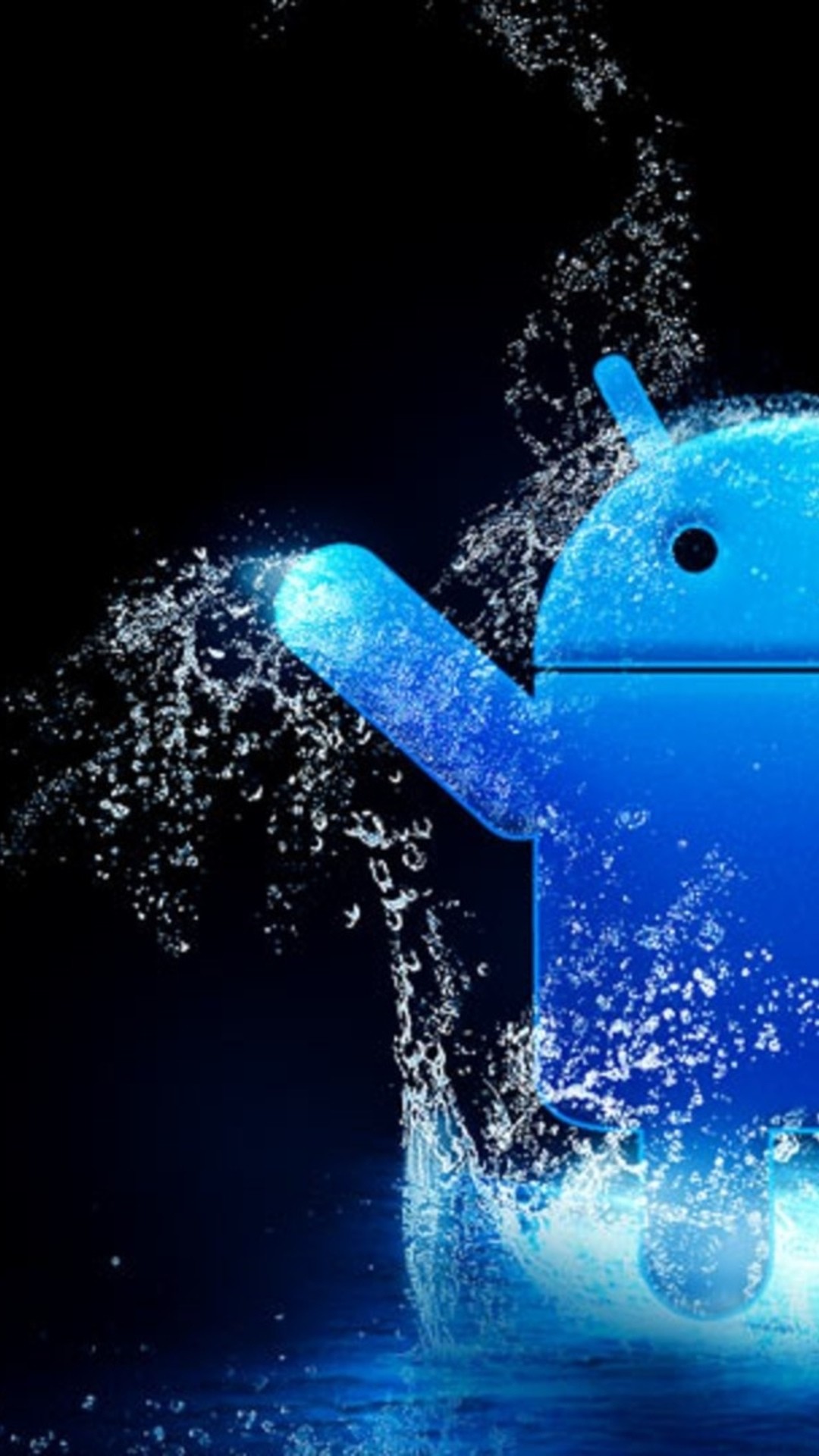 1080x1920 Blue Water Android Logo Android Wallpaper ...
