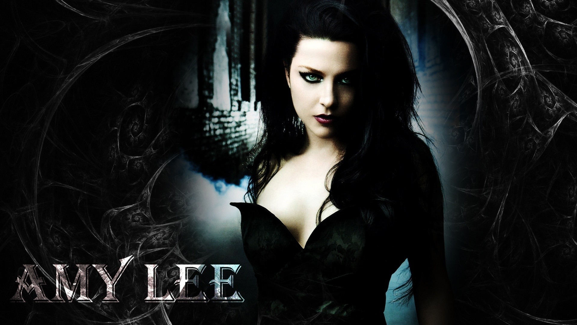 1920x1080 Preview wallpaper evanescence, girl, dress, name, graphics 