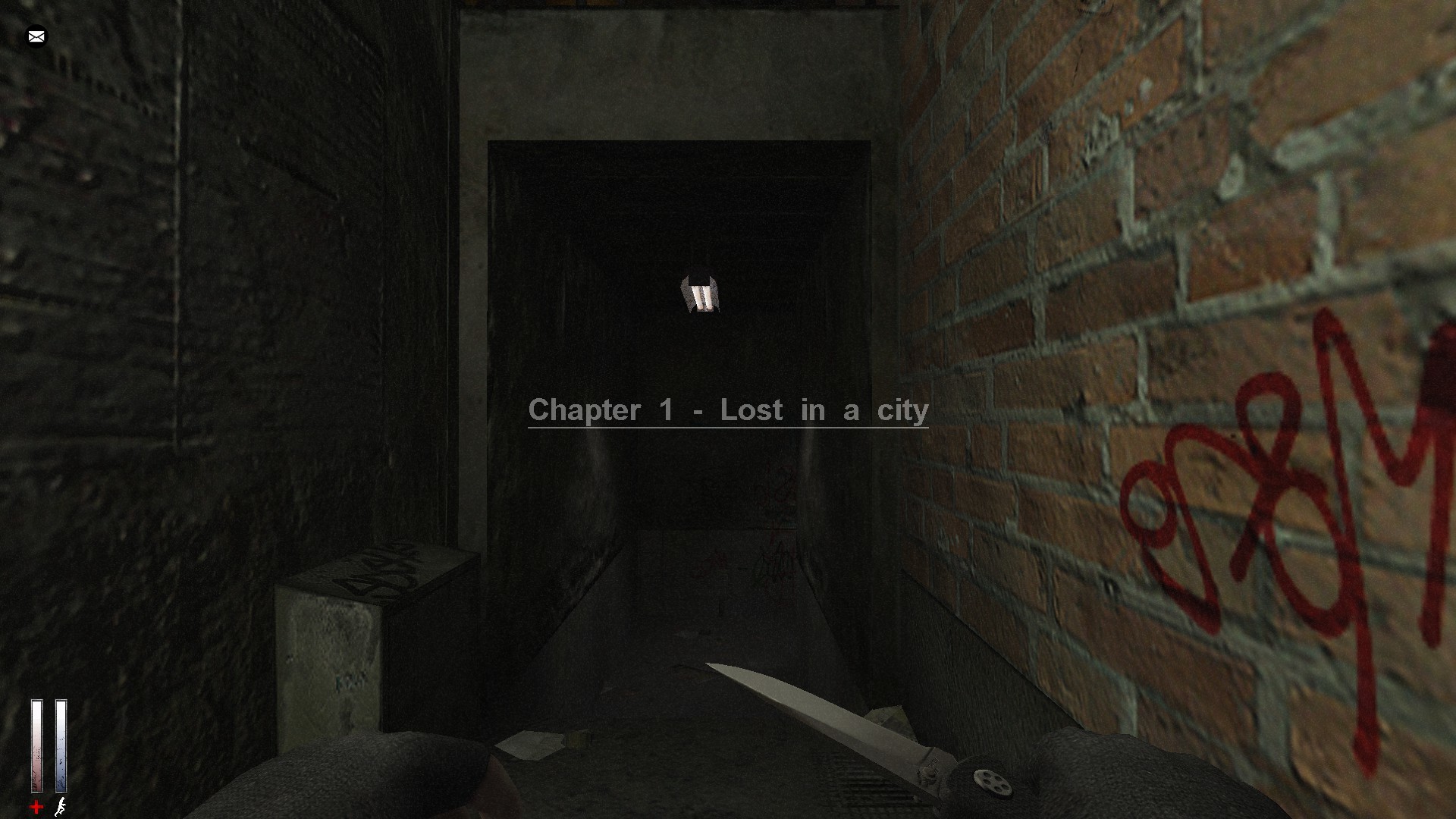 1920x1080 ... of this walkthrough for more inforamtion about the knife.) Make your  way down the alley. You'll eventually come to a small jumpscare, ...