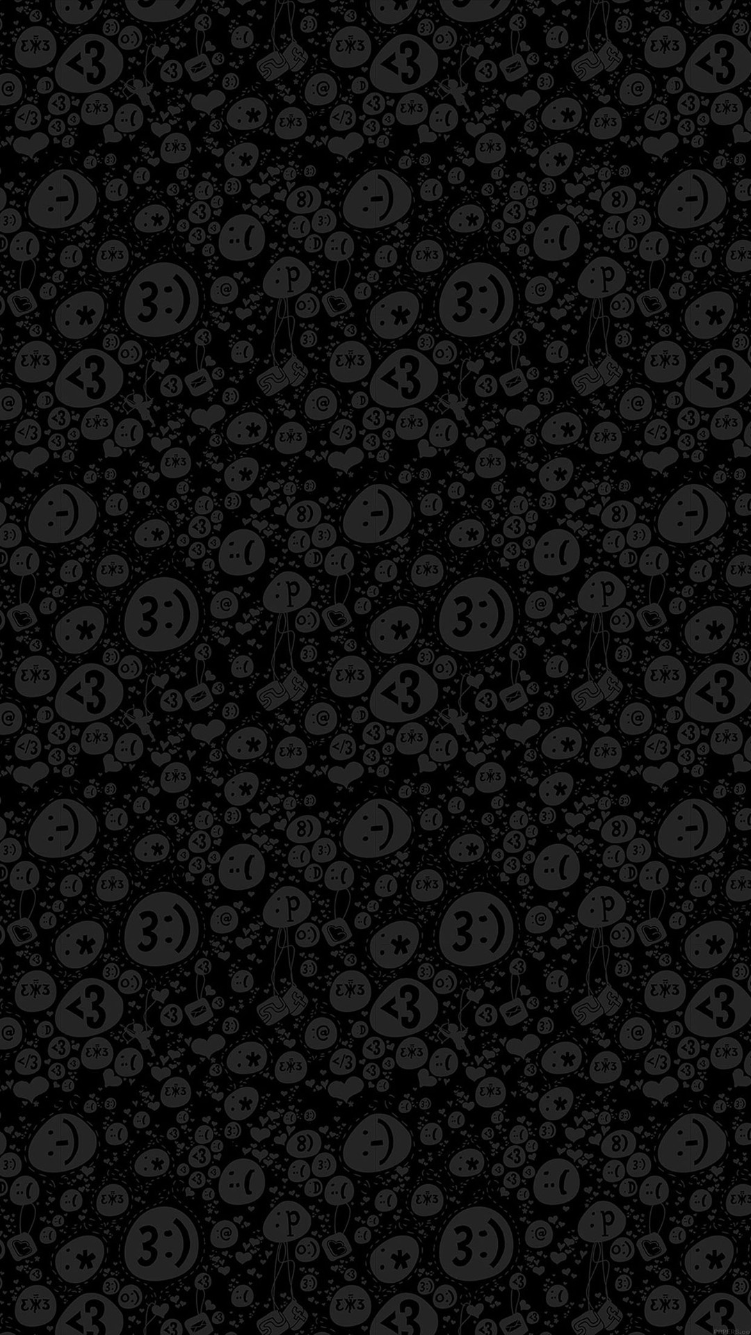 1080x1920 black.quenalbertini: Emoticon Charms Pattern iPhone 6 Plus Wallpaper