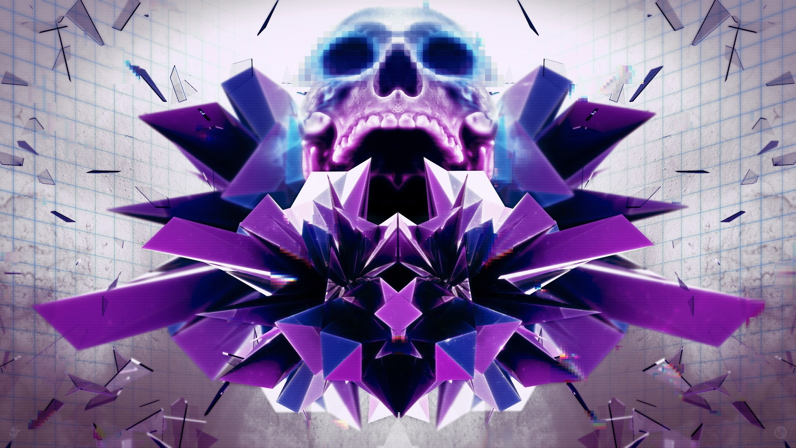 2560x1440 abstract, Skull Wallpaper HD