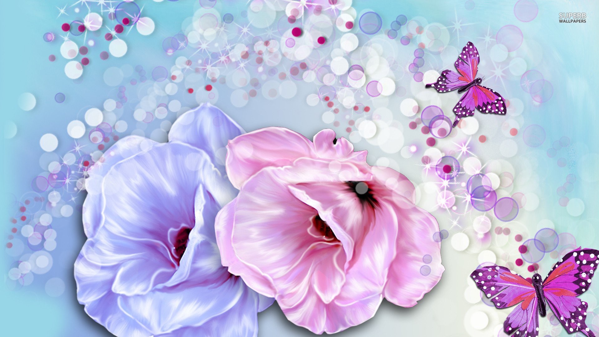 1920x1080 Butterflies And Roses Wallpaper Â» WallDevil - Best free HD desktop .