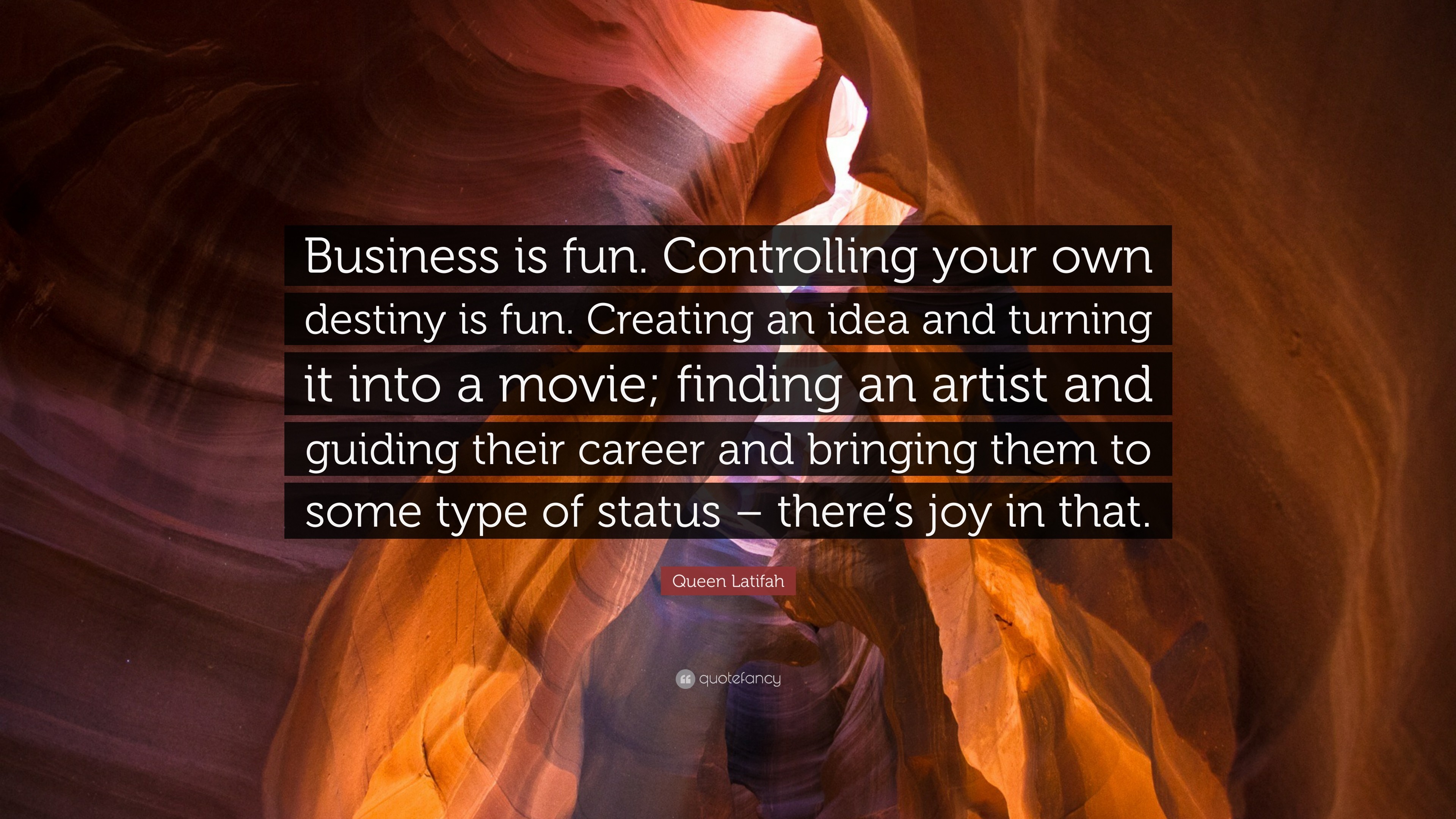 3840x2160 Queen Latifah Quote: “Business is fun. Controlling your own destiny is fun.