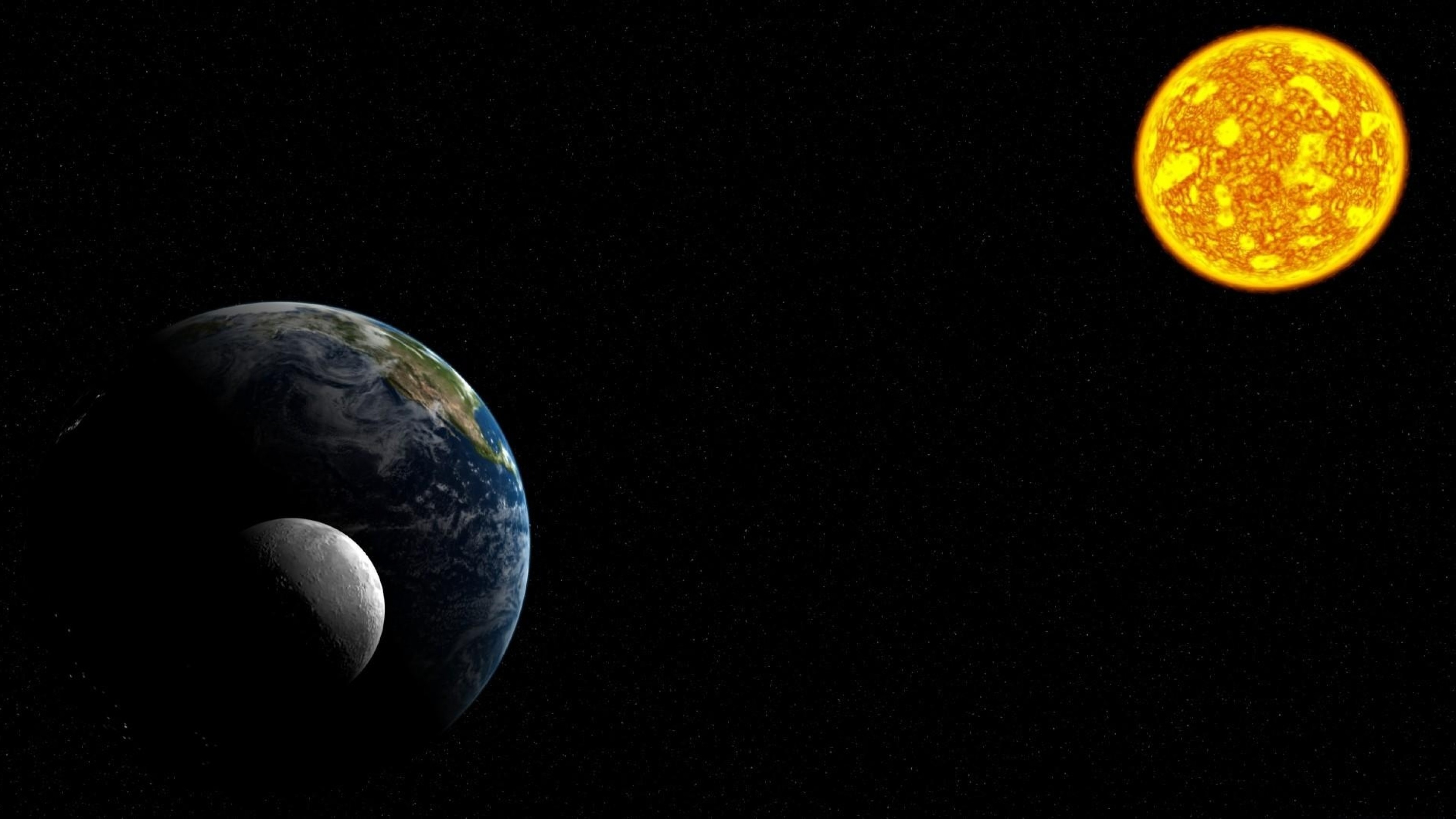 3840x2160  Wallpaper solar system, planets, moon, earth, sun, space