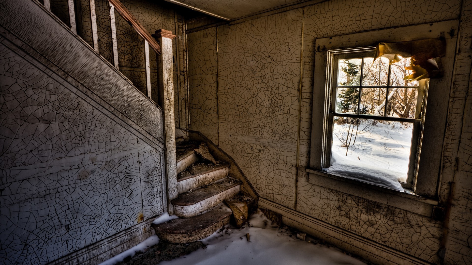 1920x1080 HDR, Abandoned, House, Stairs Wallpapers HD / Desktop and Mobile Backgrounds