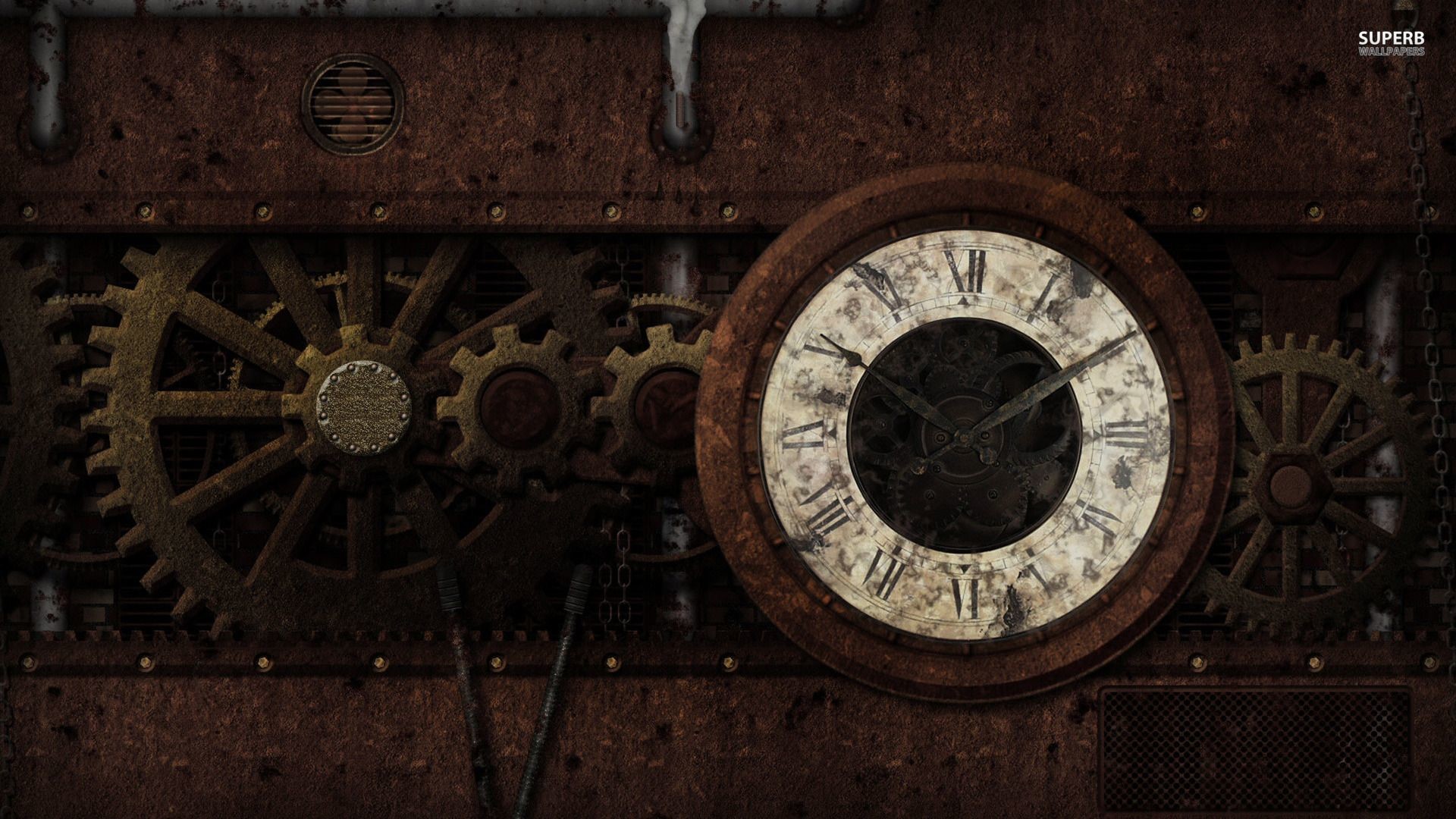 1920x1080 Steampunk clock wallpaper - Digital Art wallpapers - #25639